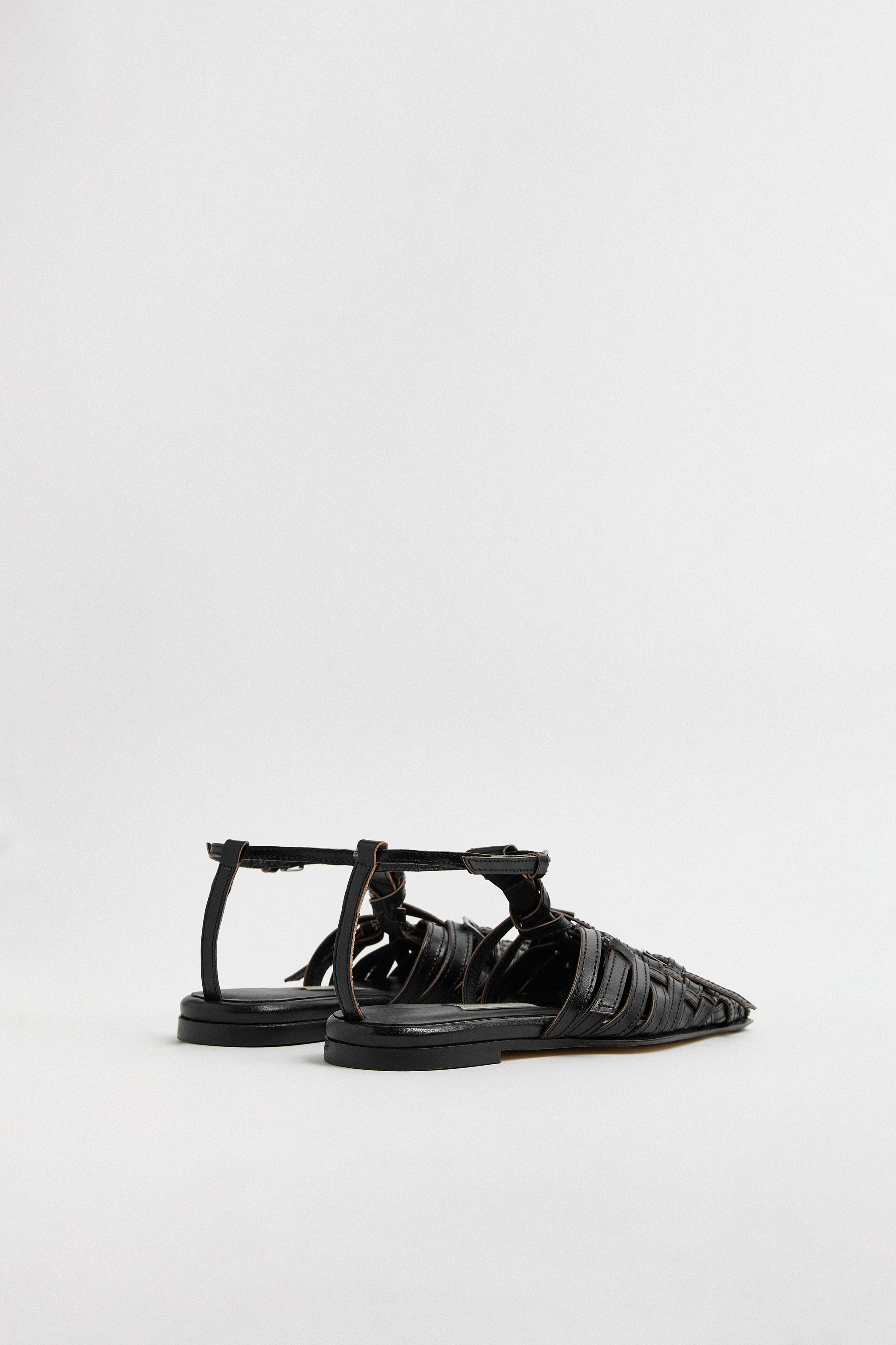 Mayra Black Woven Leather Sandals | Miista | Designed & Handmade in Europe