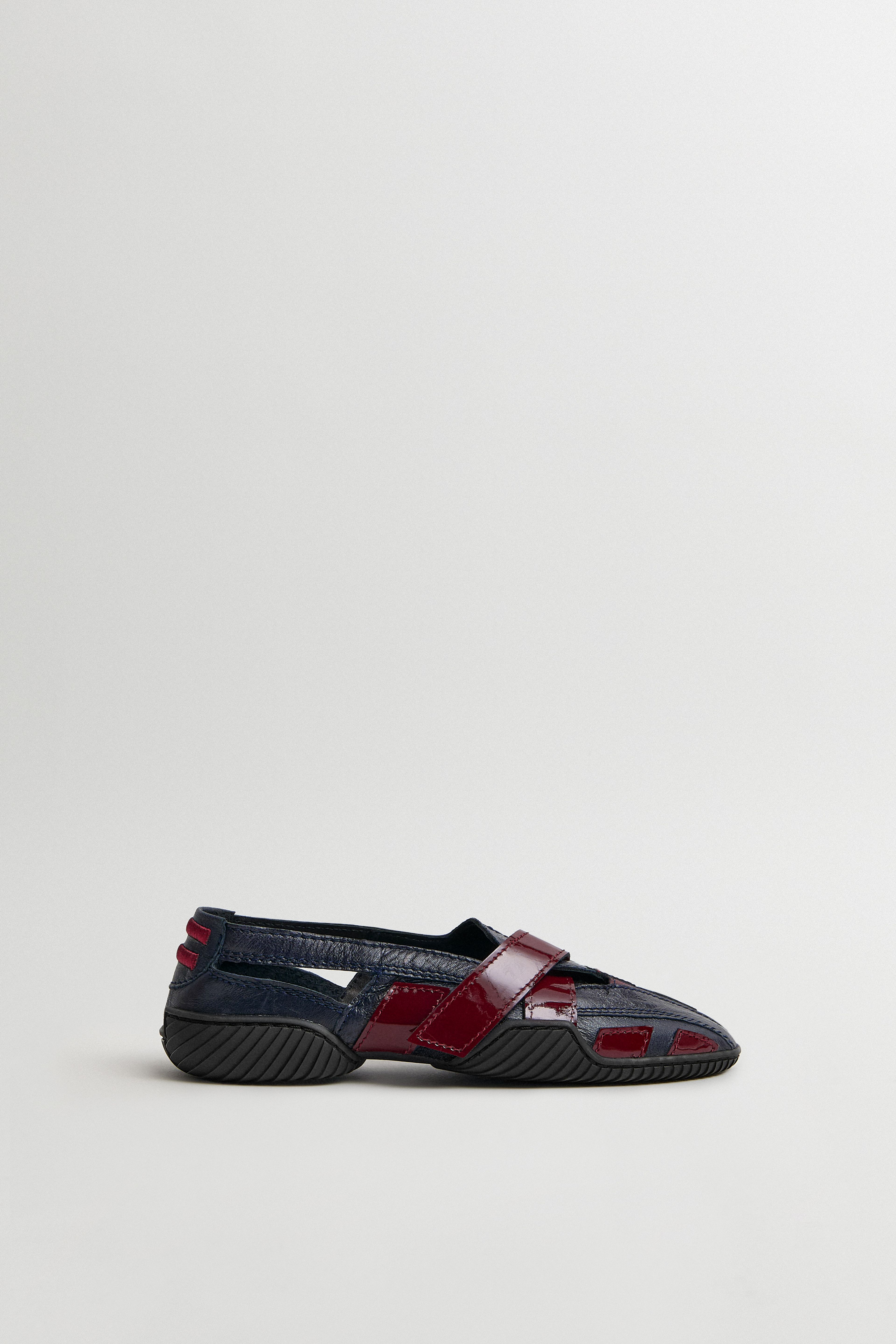 Loda Burgundy Navy Ballerinas | Miista | Designed & Handmade in Europe