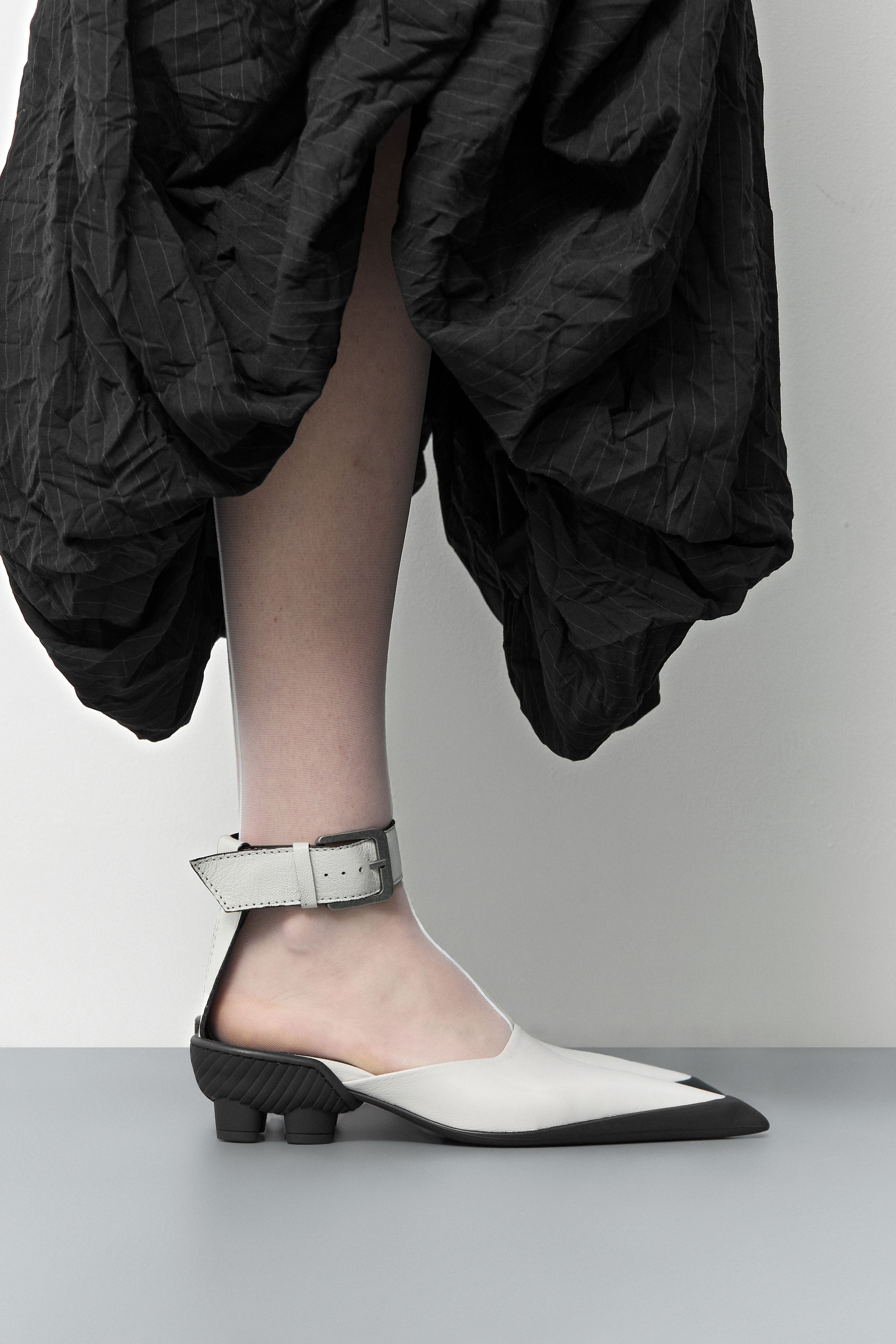 Talla Off White Ankle Buckled Courts | Miista | Designed & Handmade in Europe