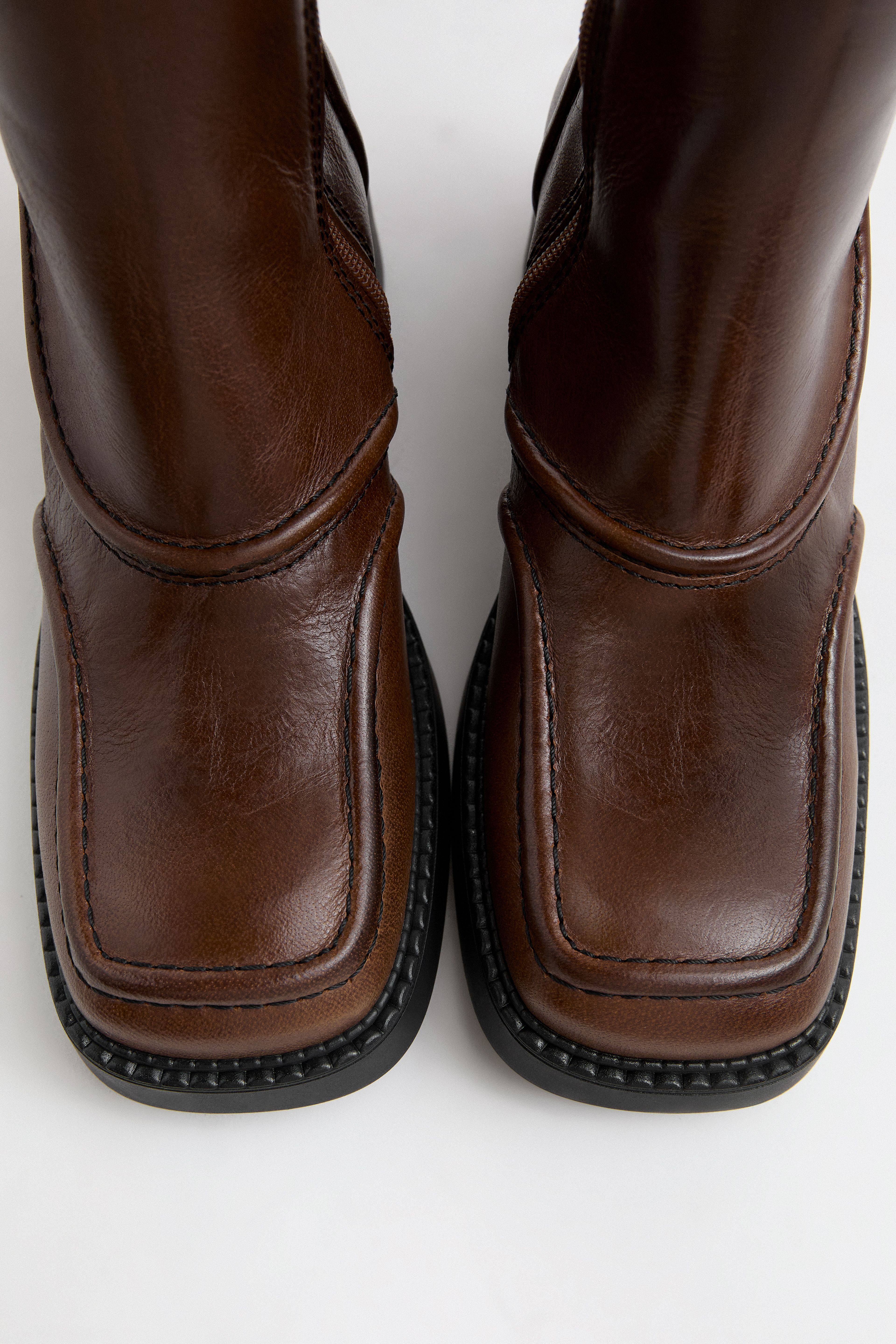 Malene Boots - Tan Leather Black Stitching | Miista | Designed & Handmade in Europe