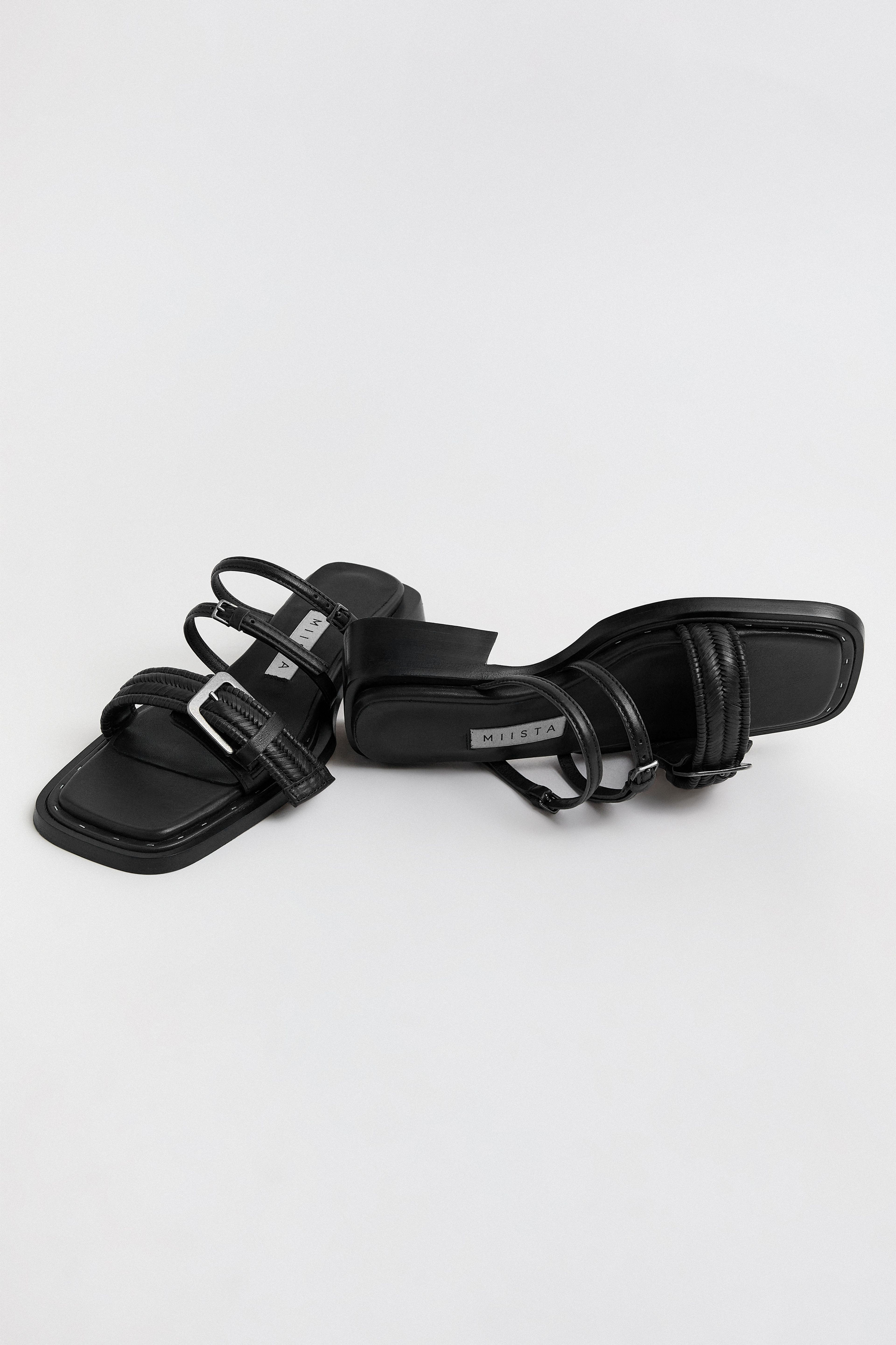 Nayah Black Buckled Sandals | Miista | Designed & Handmade in Europe