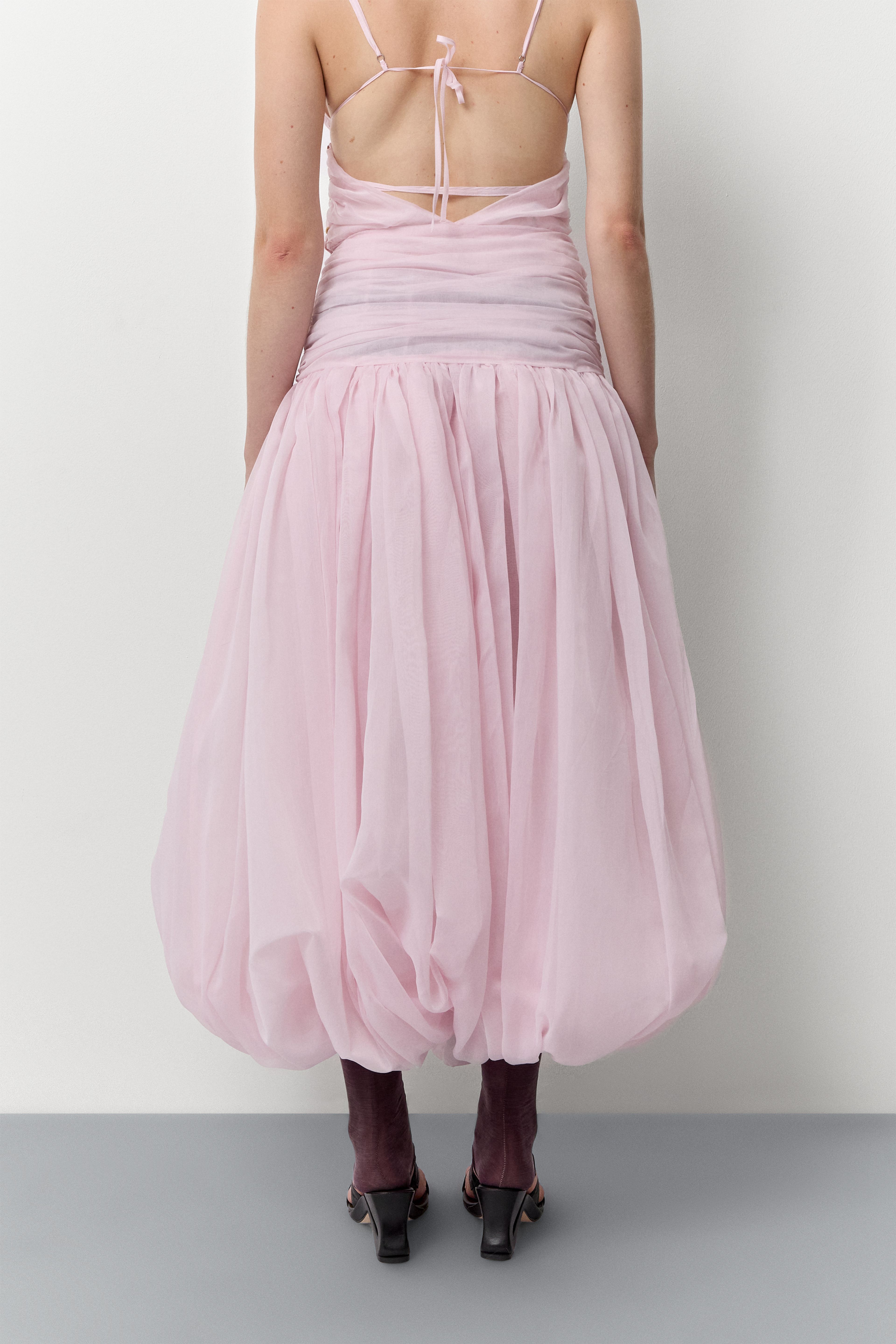Adrienne Soft Pink Balloon Long Skirt | Miista | Designed & Handmade in Europe