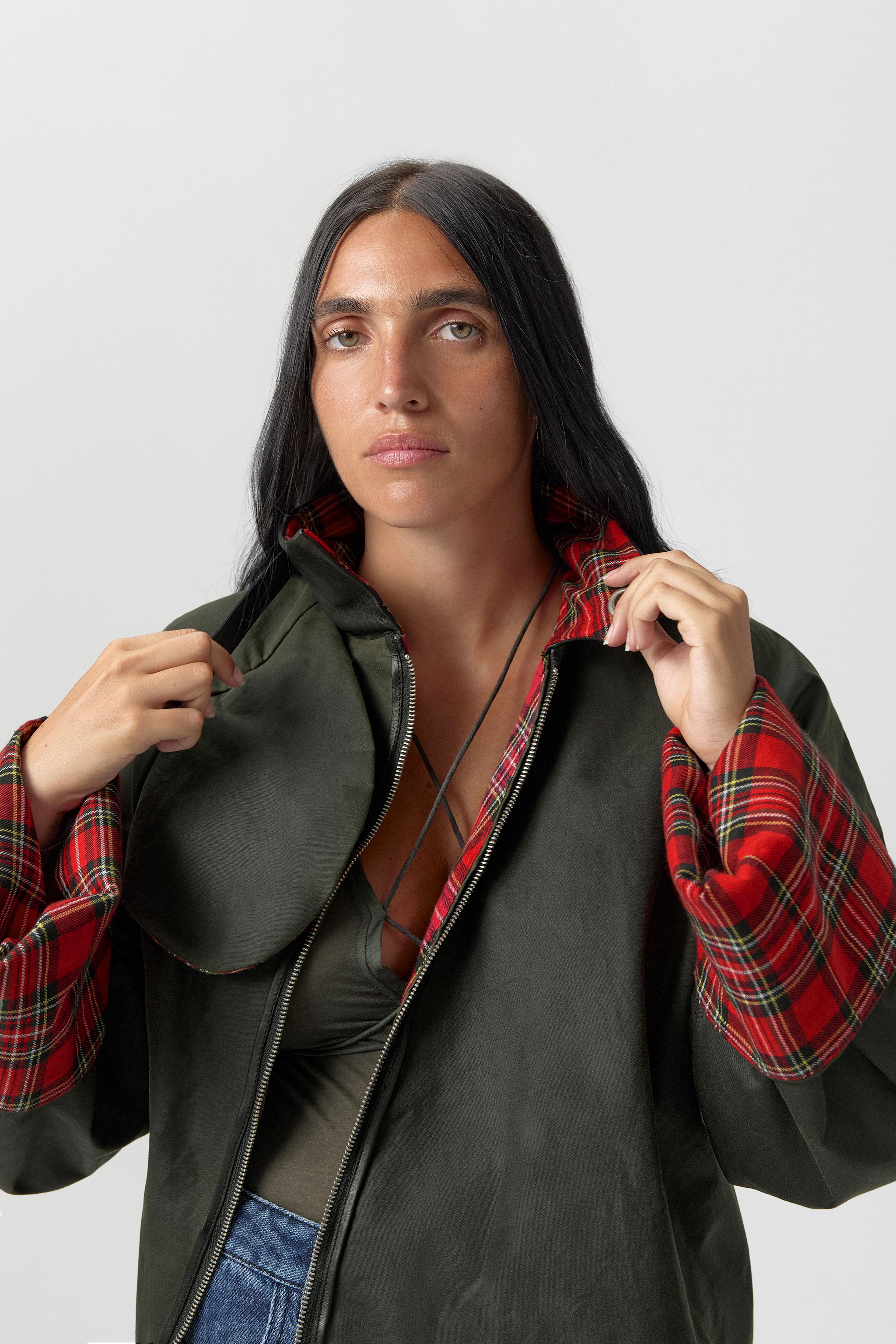 Ofelia Jacket - Dark Khaki Cotton | Miista | Designed & Handmade in Europe