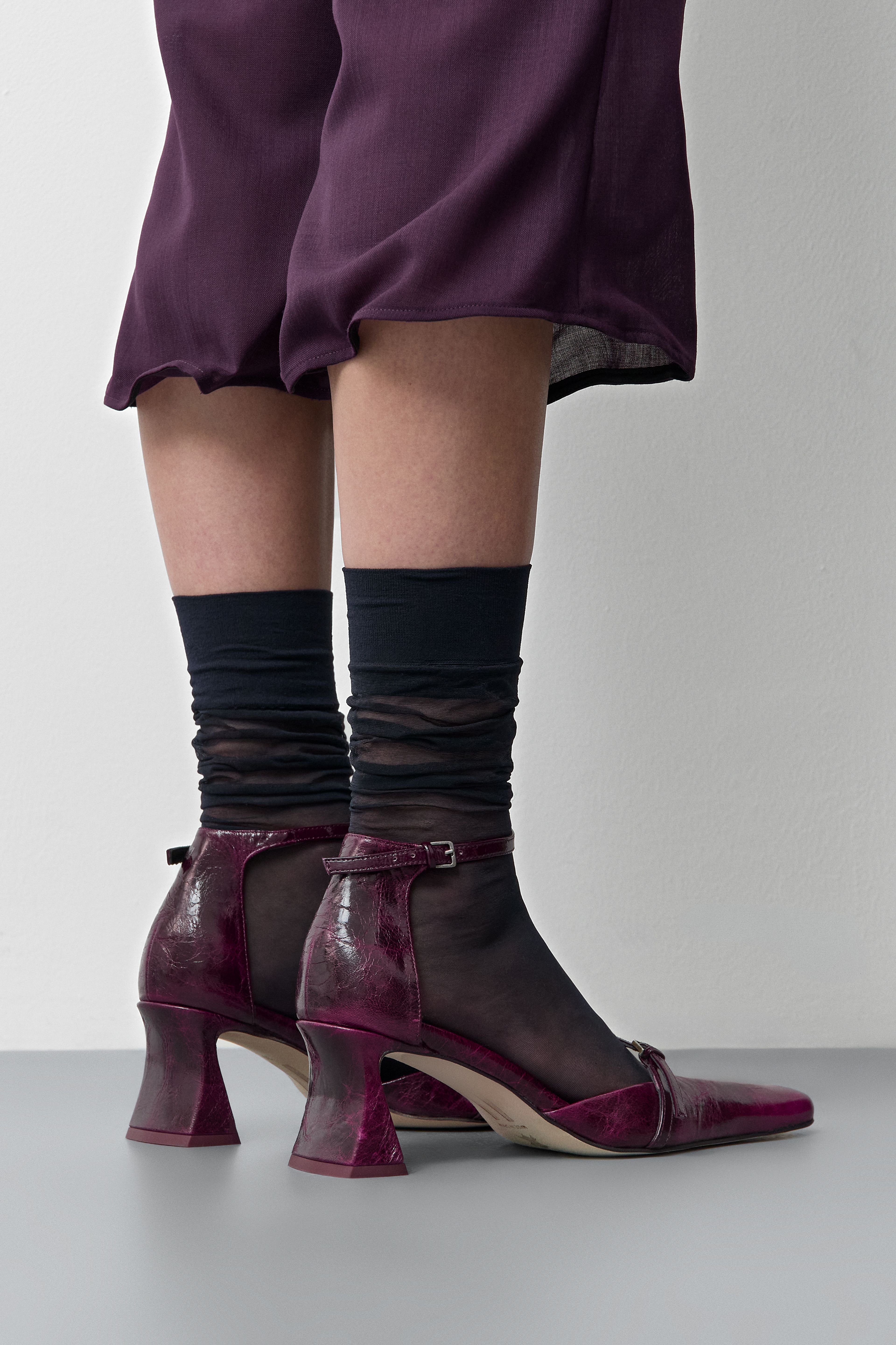 Agna Purple Mini Buckled Mary Jane Court Shoes | Miista | Designed & Handmade in Europe