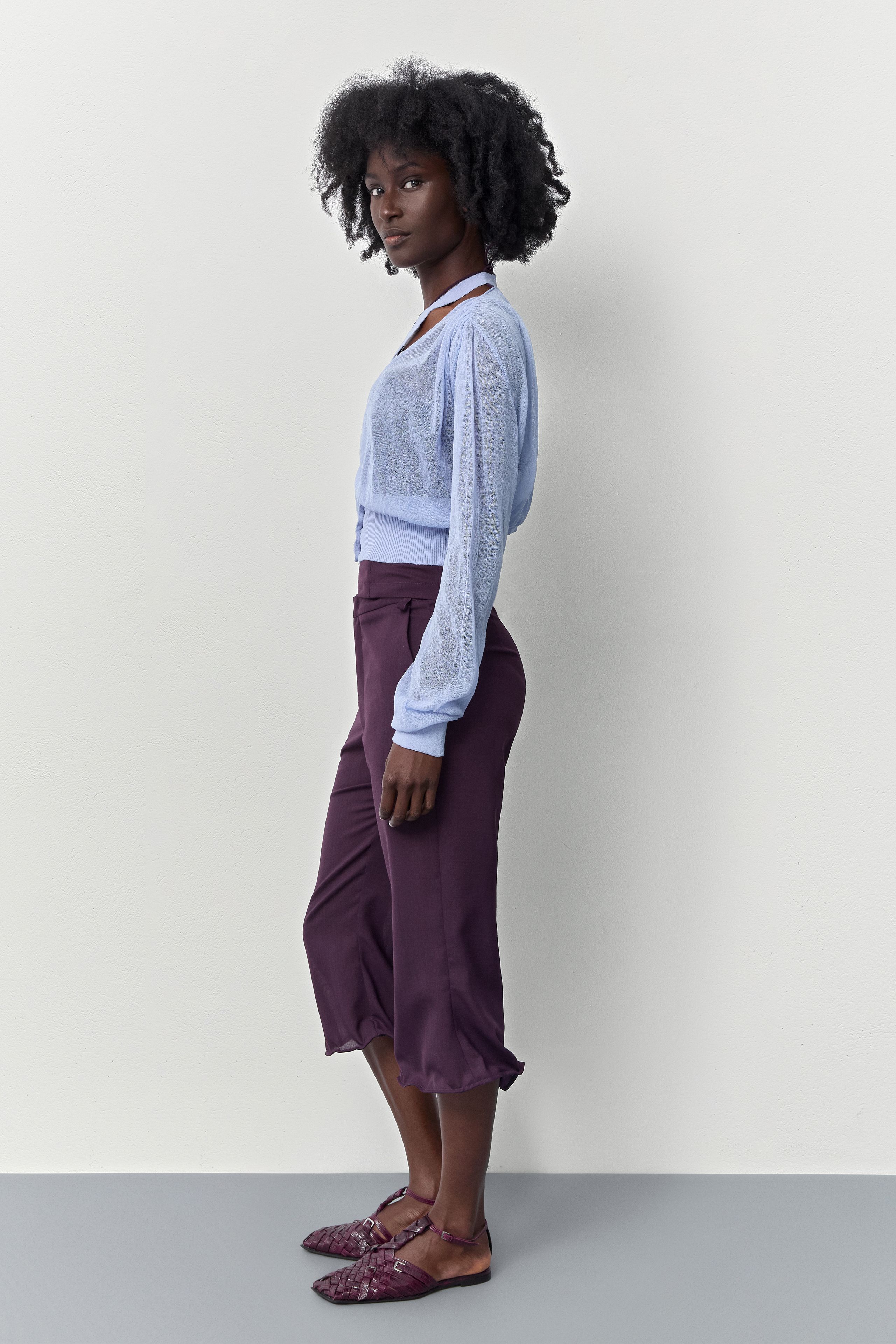 Amber Top - Blue Sheer Organic Cotton | Miista