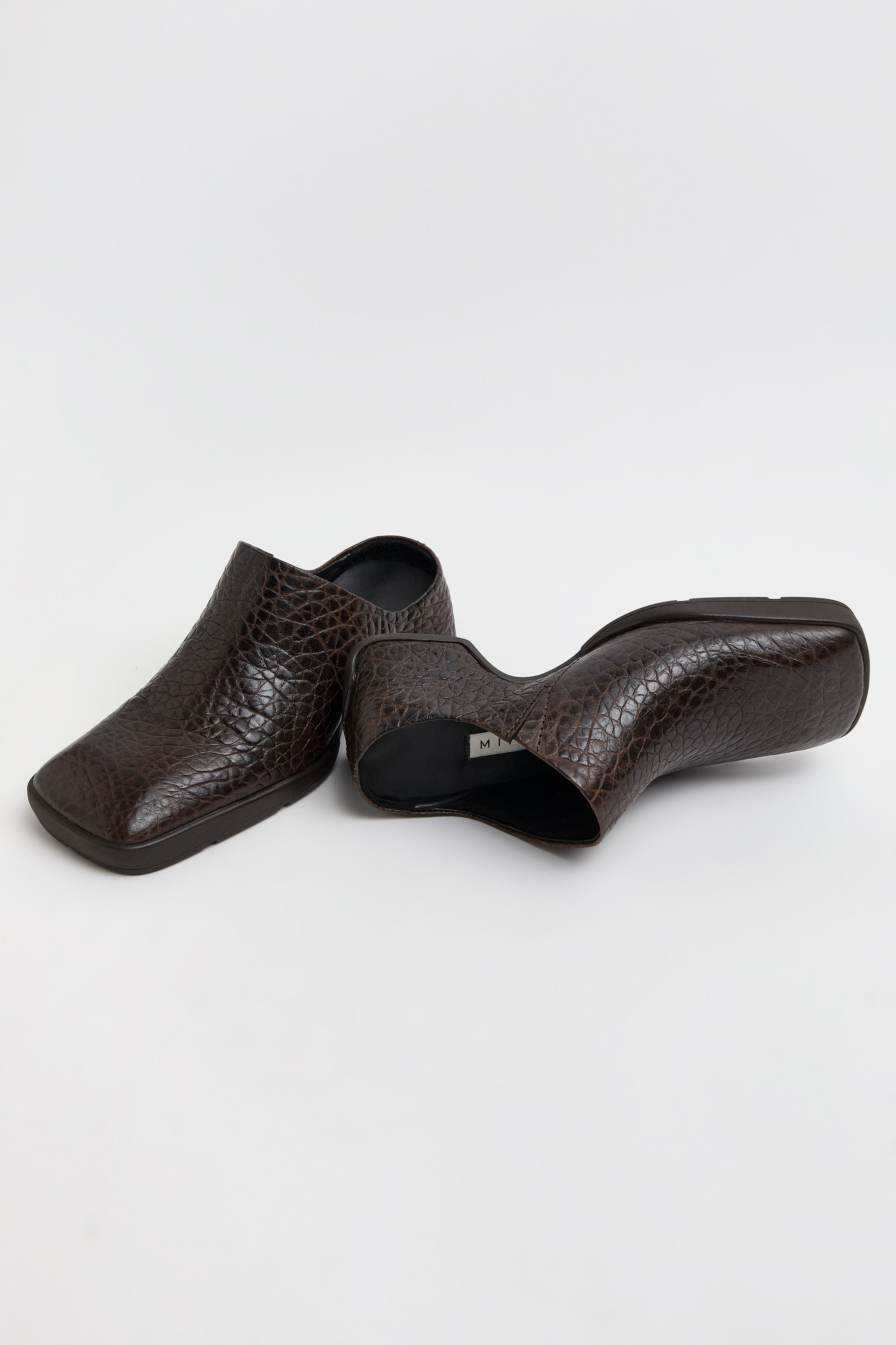 Amoy Mules - Brown Grainy Leather | Miista | Designed & Handmade in Europe