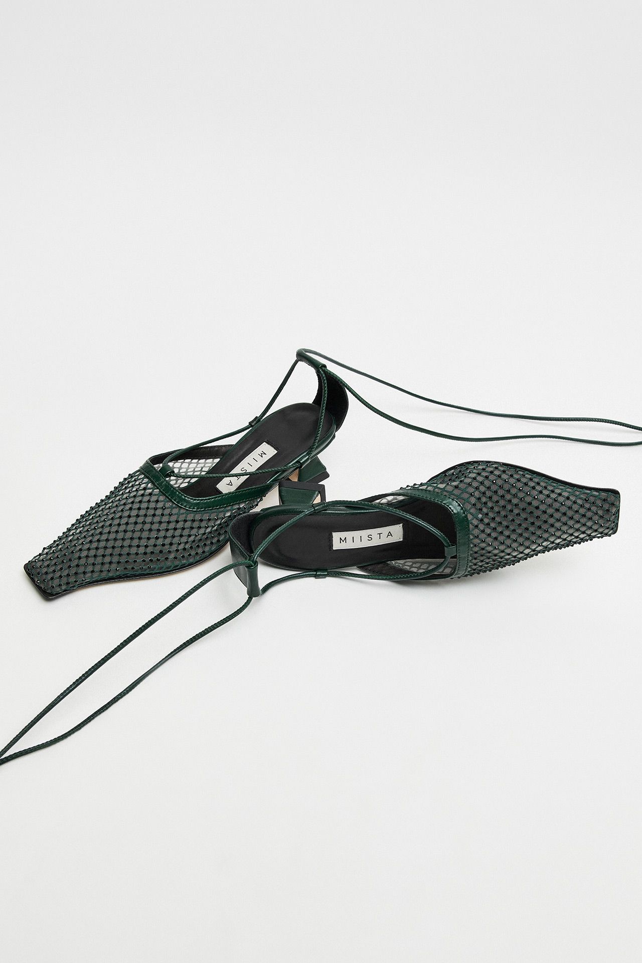 Andes Green Mesh Mule Sandals | Miista Europe | Made in Portugal