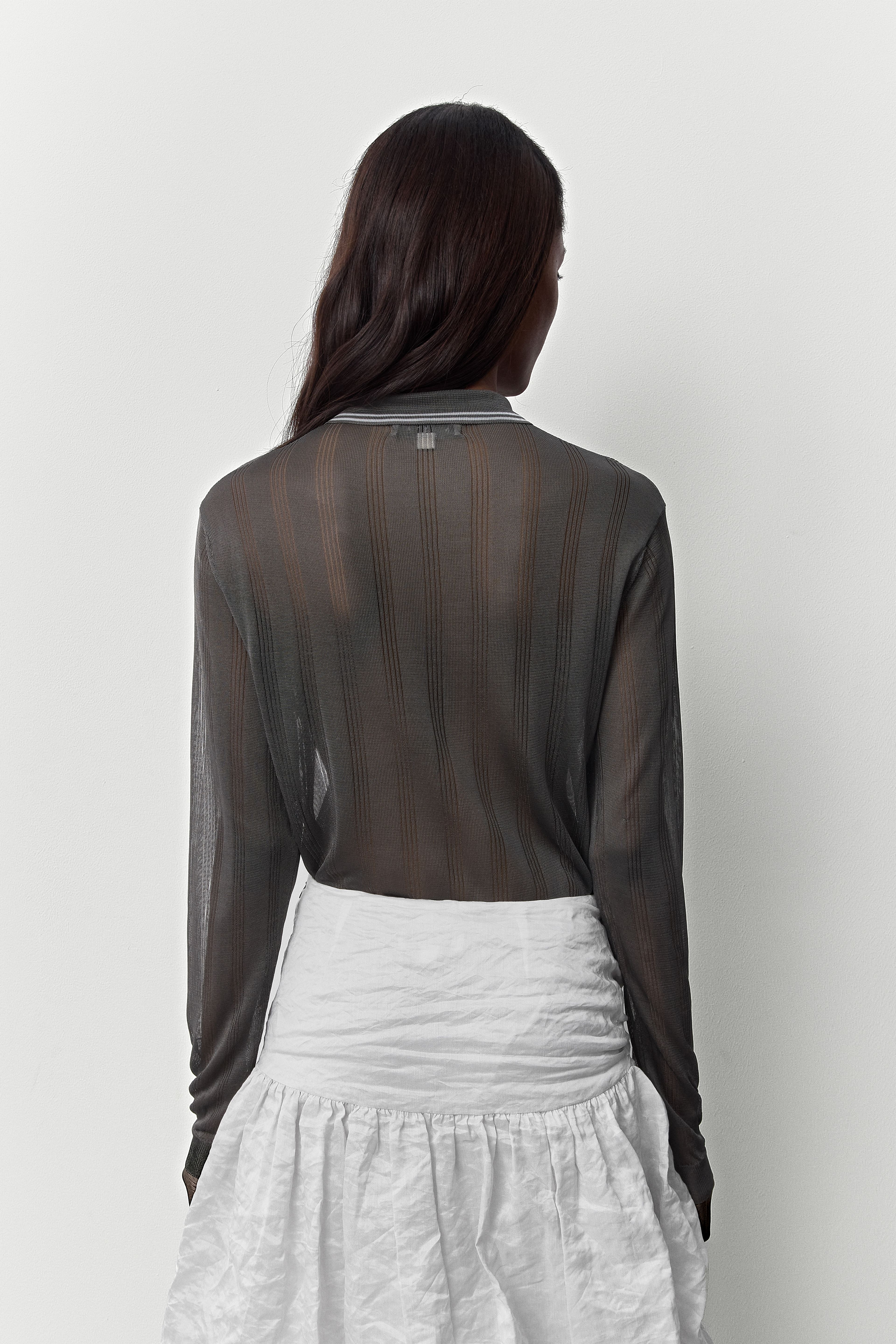 Rufa Cement Grey Polo Knitted Jumper | Miista | Designed & Handmade in Europe