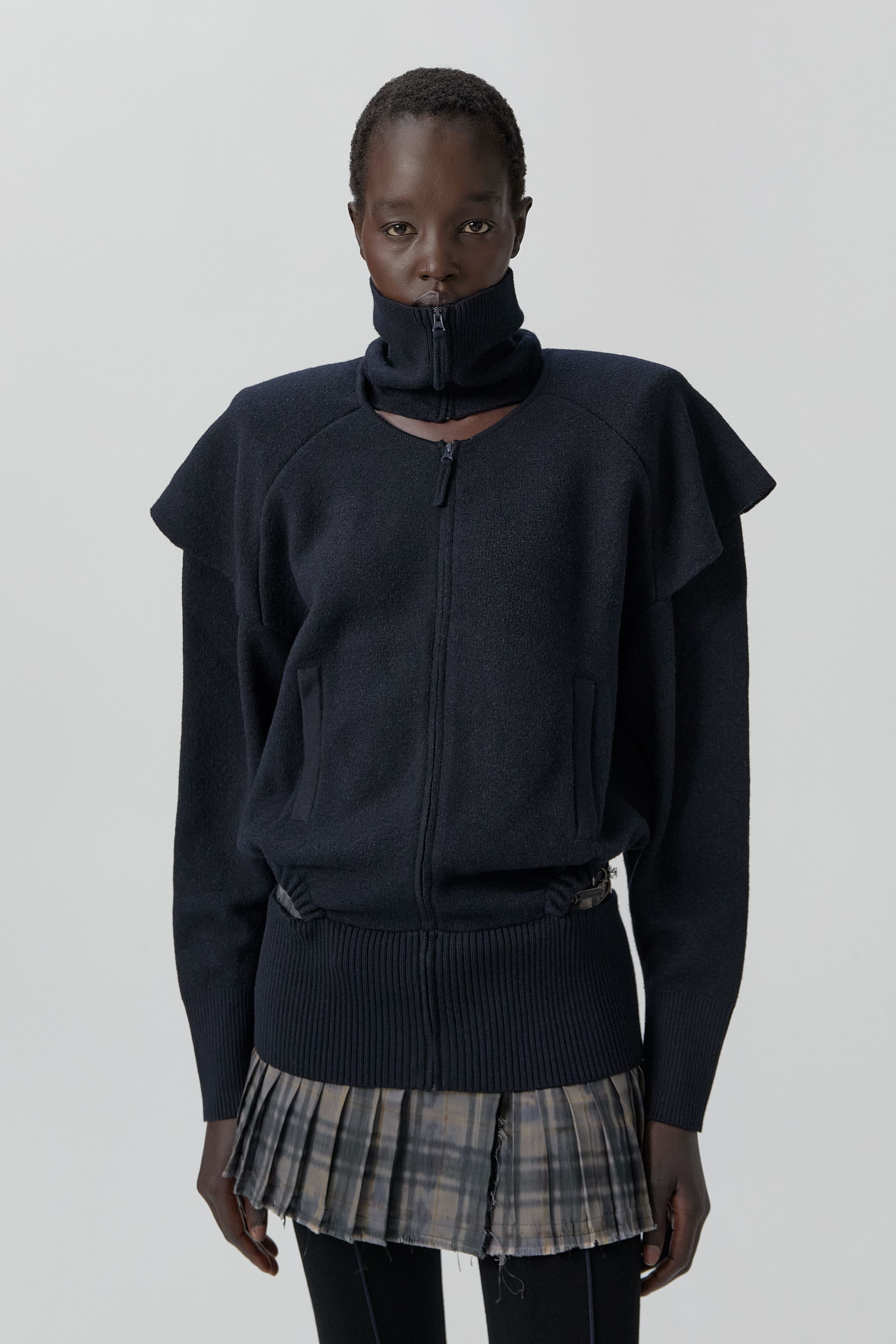 Agnes Jacket - Navy Extra Fine Merino Knit | Miista | Designed & Handmade in Europe