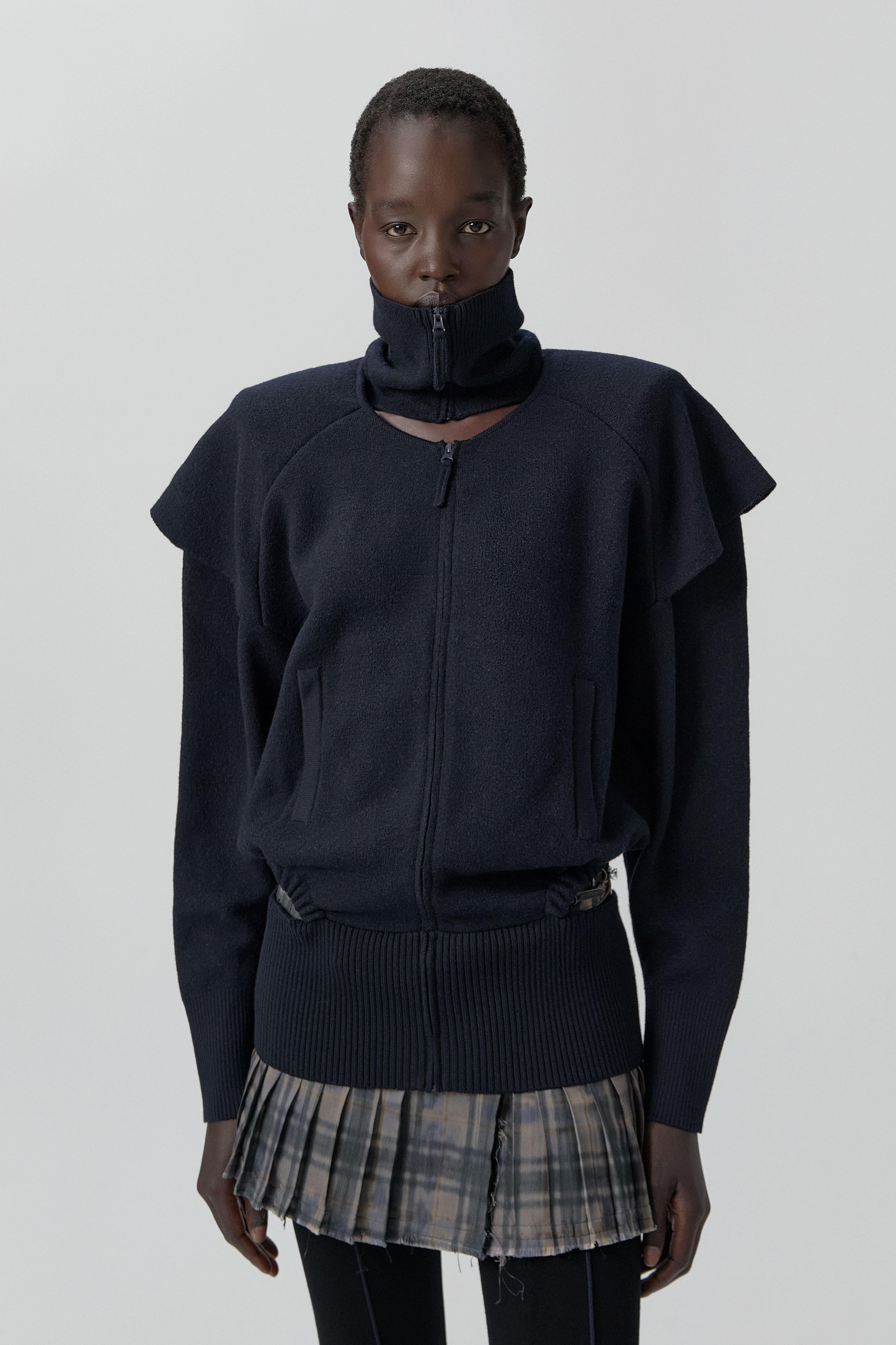 Agnes Jacket - Navy Extra Fine Merino Knit | Miista | Designed & Handmade in Europe
