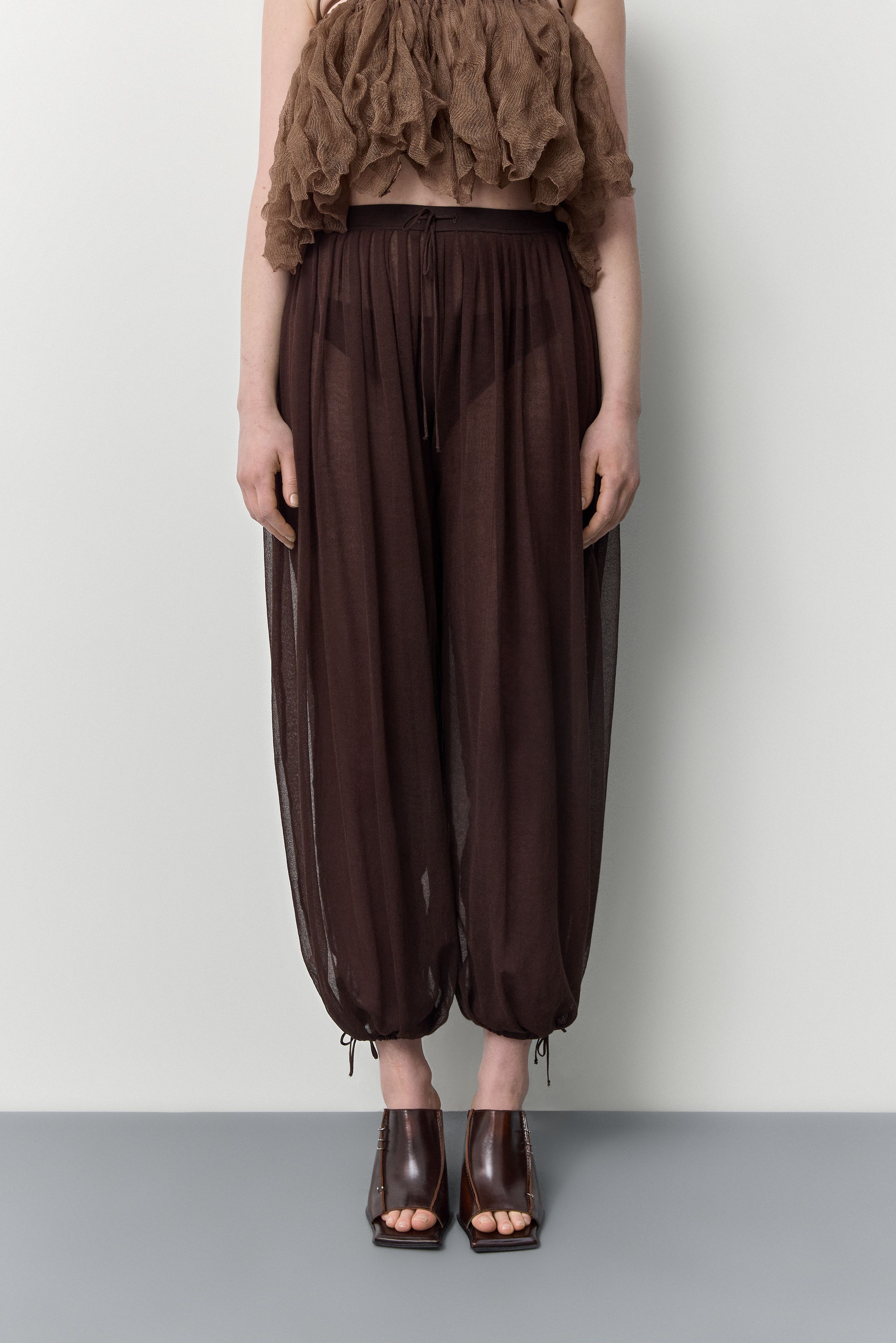 Solee Balloon Brown Knited Trouser | Miista | Designed & Handmade in Europe