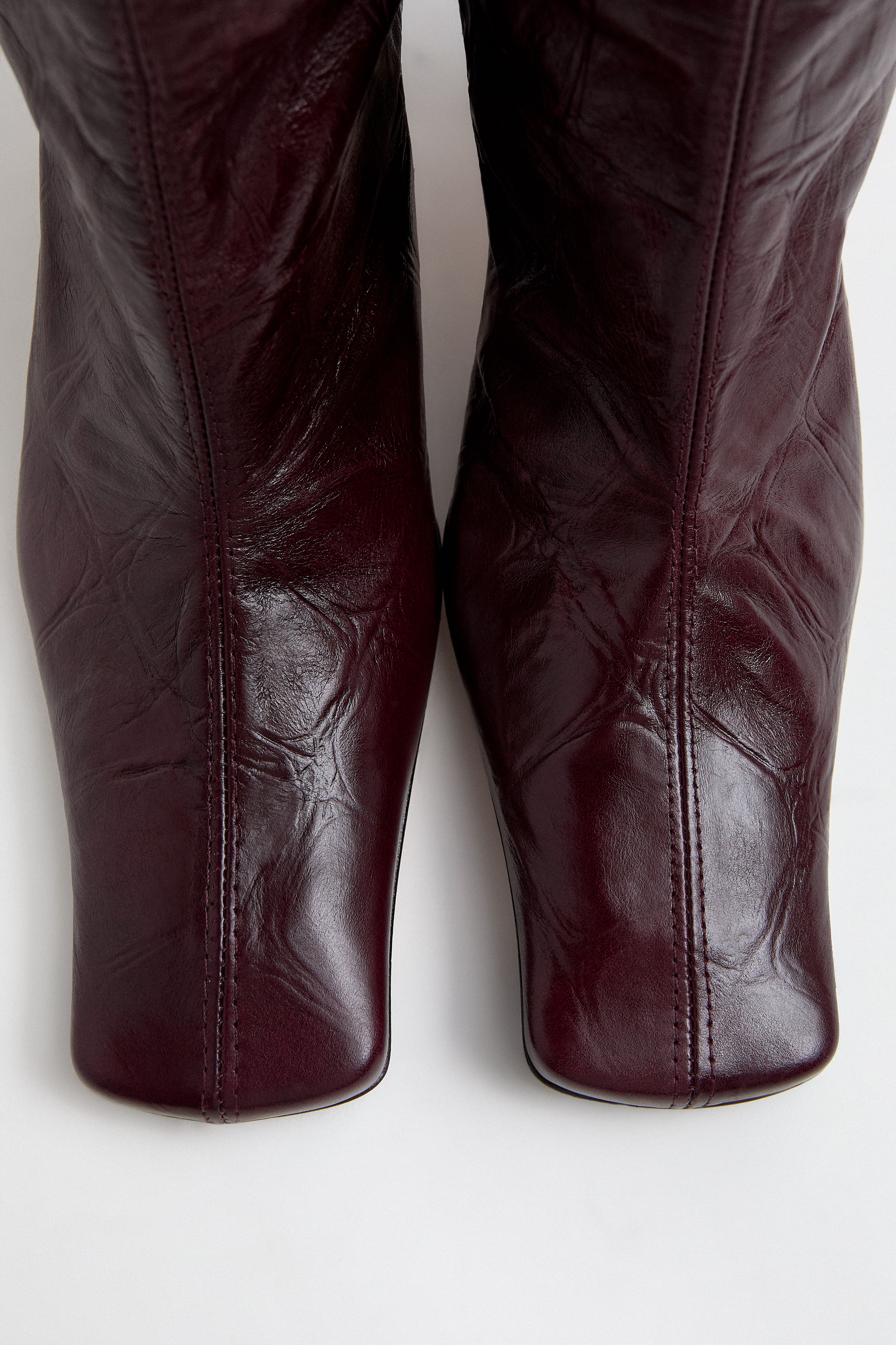 Bluma Boots -  Plum Croc Embossed Leather | Miista | Designed & Handmade in Europe