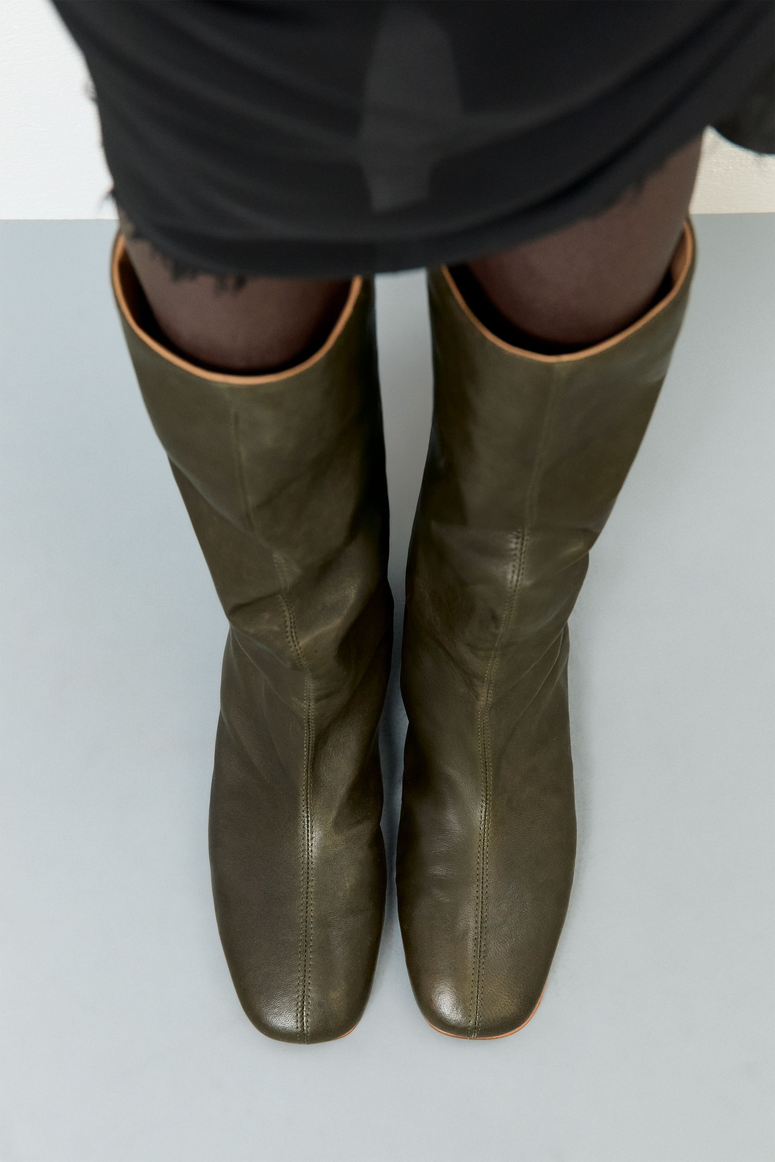 Severine Boots - New Khaki Soft Nappa Leather | Miista