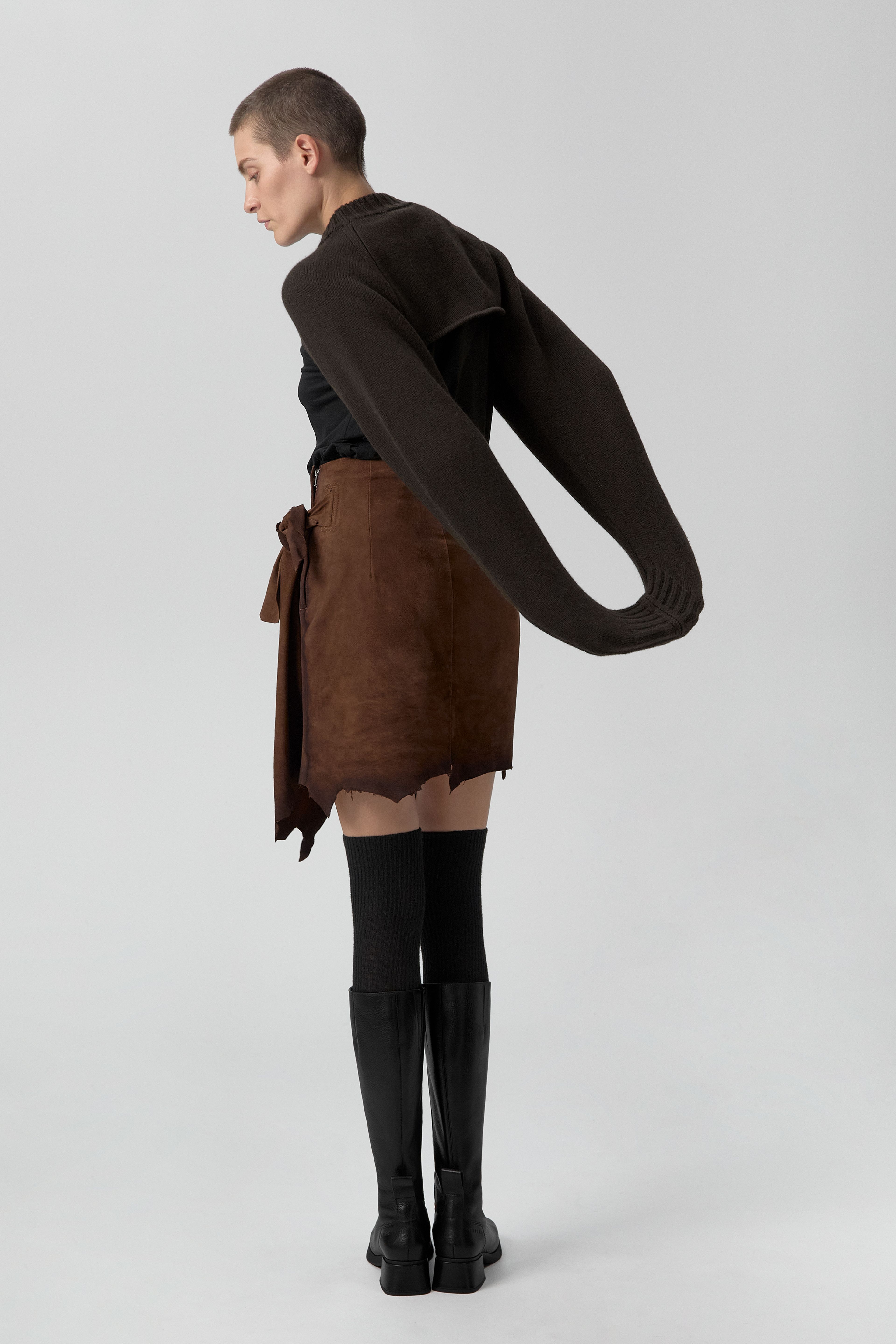 Marlene Sleeves - Brown Cashmere Blend Knit | Miista | Designed & Handmade in Europe