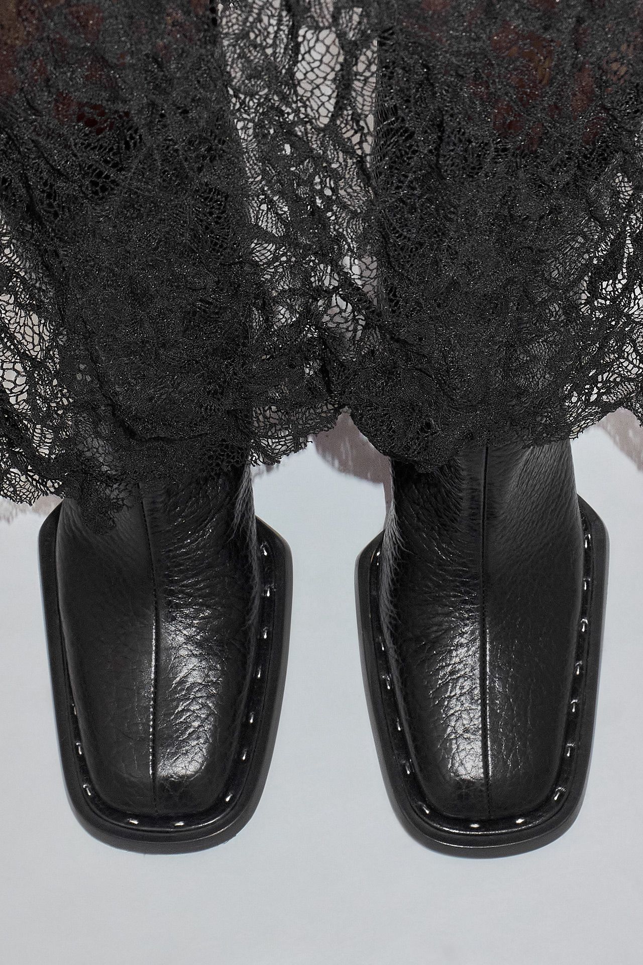 Raleigh Black Grain Ankle Boots | Miista