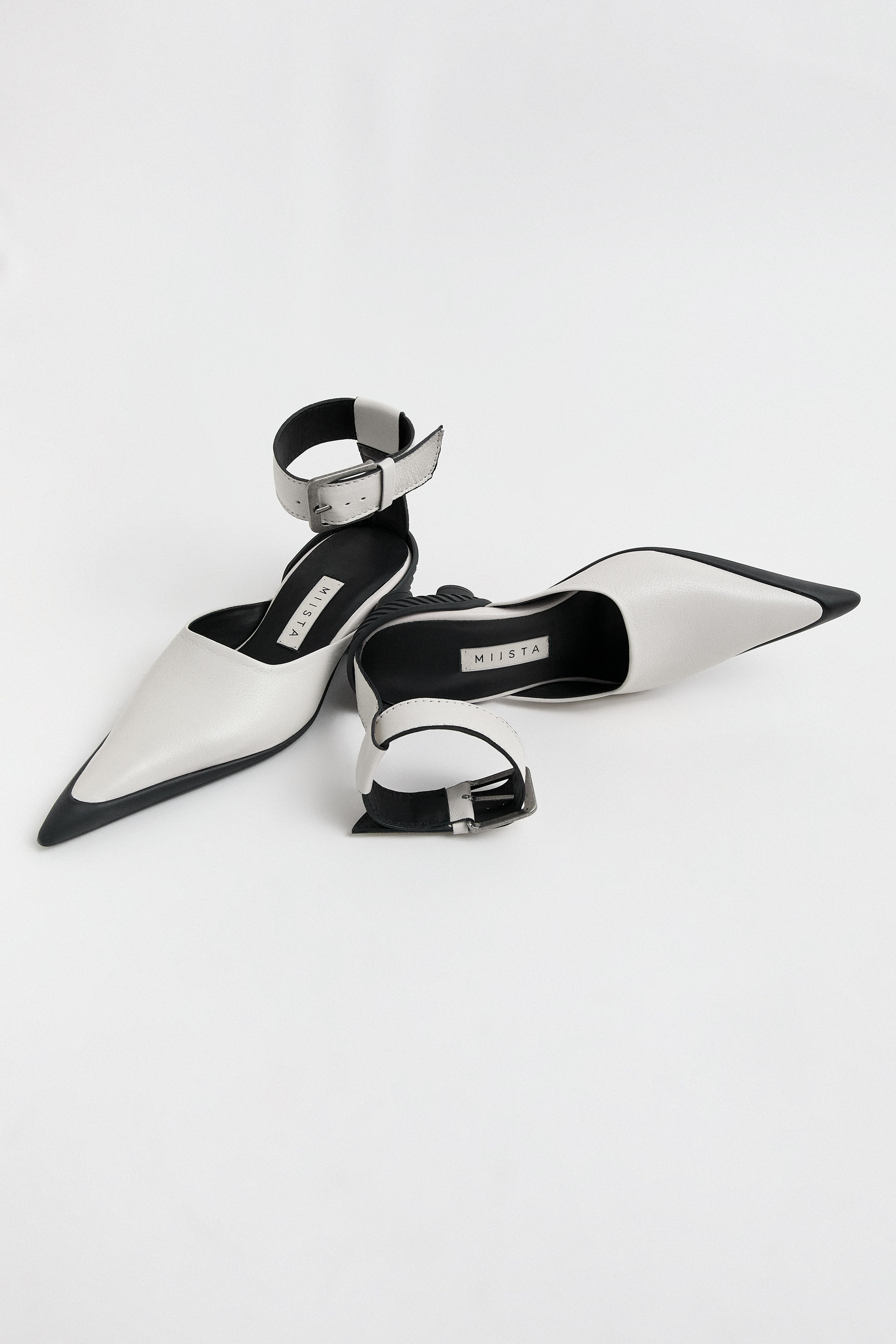 Talla Off White Ankle Buckled Courts | Miista | Designed & Handmade in Europe