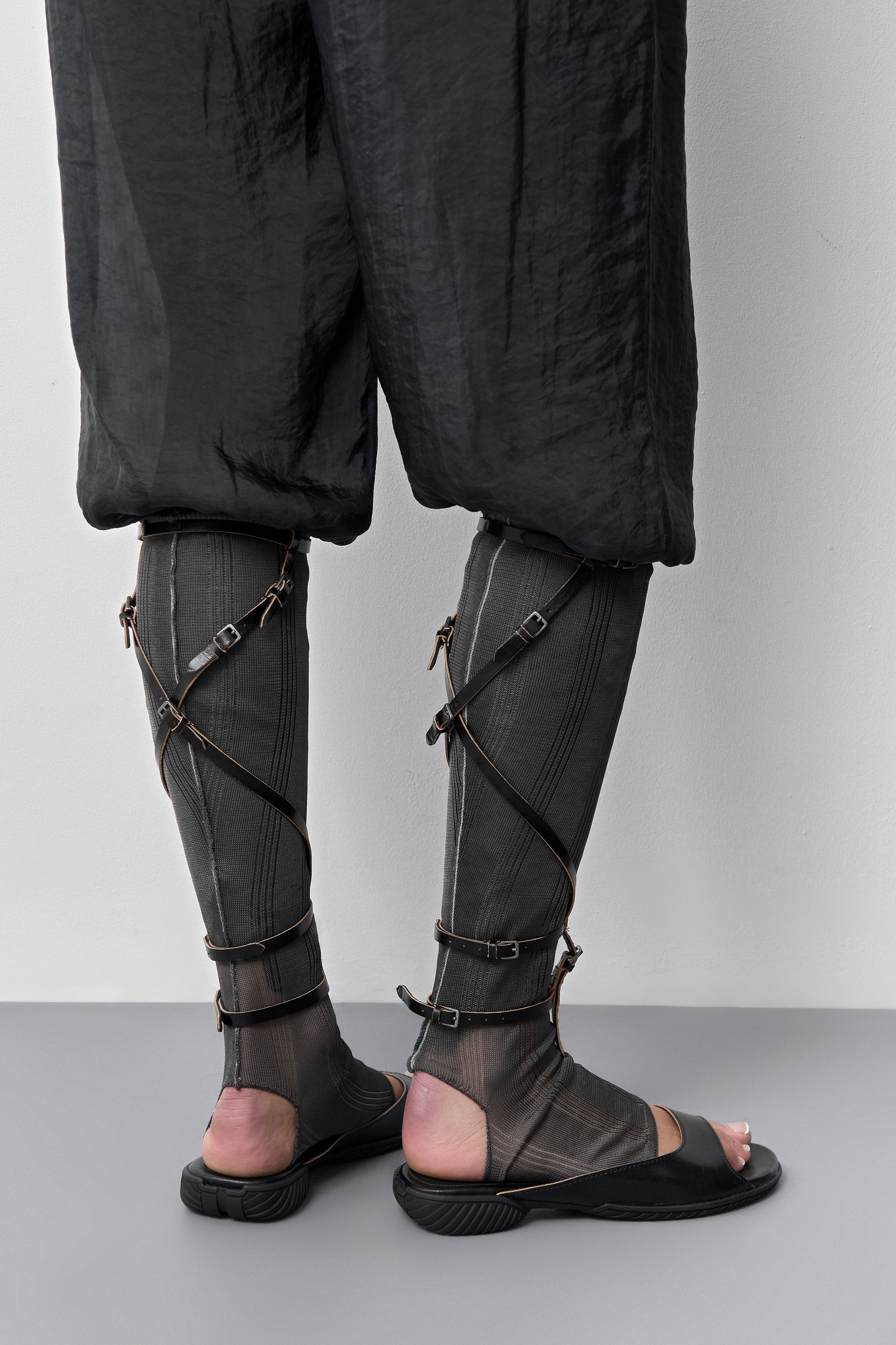 Grata Black Leather Anklet | Miista | Designed & Handmade in Europe
