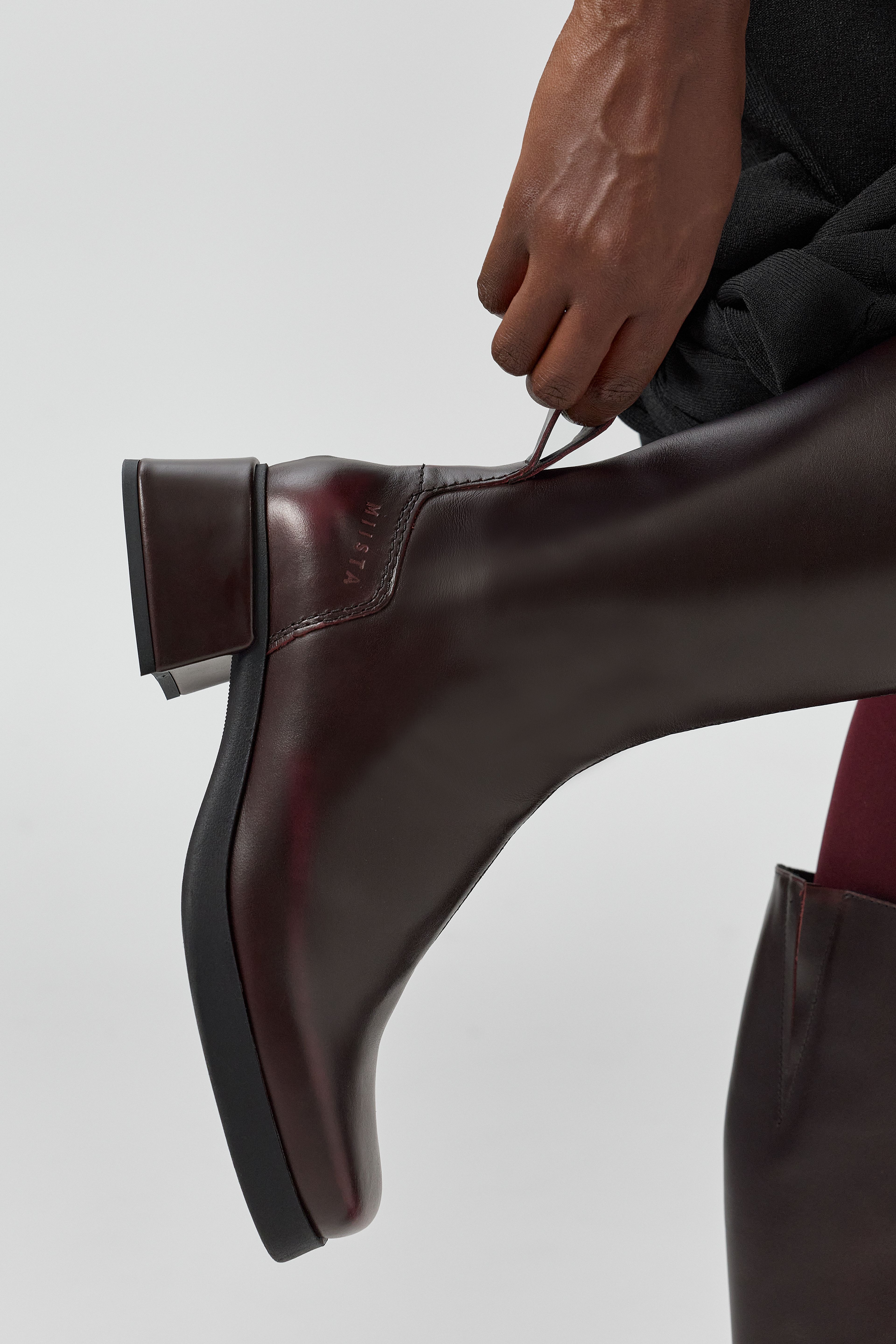Brunildha Boots - Burgundy Shiny Leather | Miista | Designed & Handmade in Europe