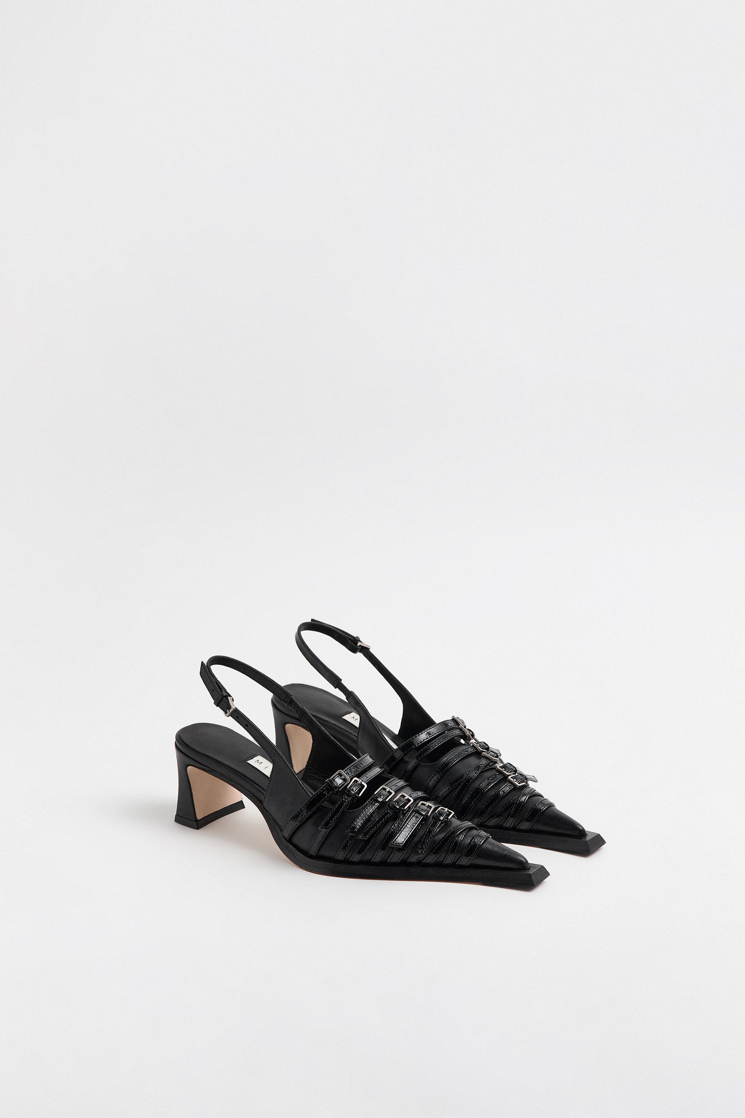 Nirali Black Strappy Courts | Miista | Designed & Handmade in Europe