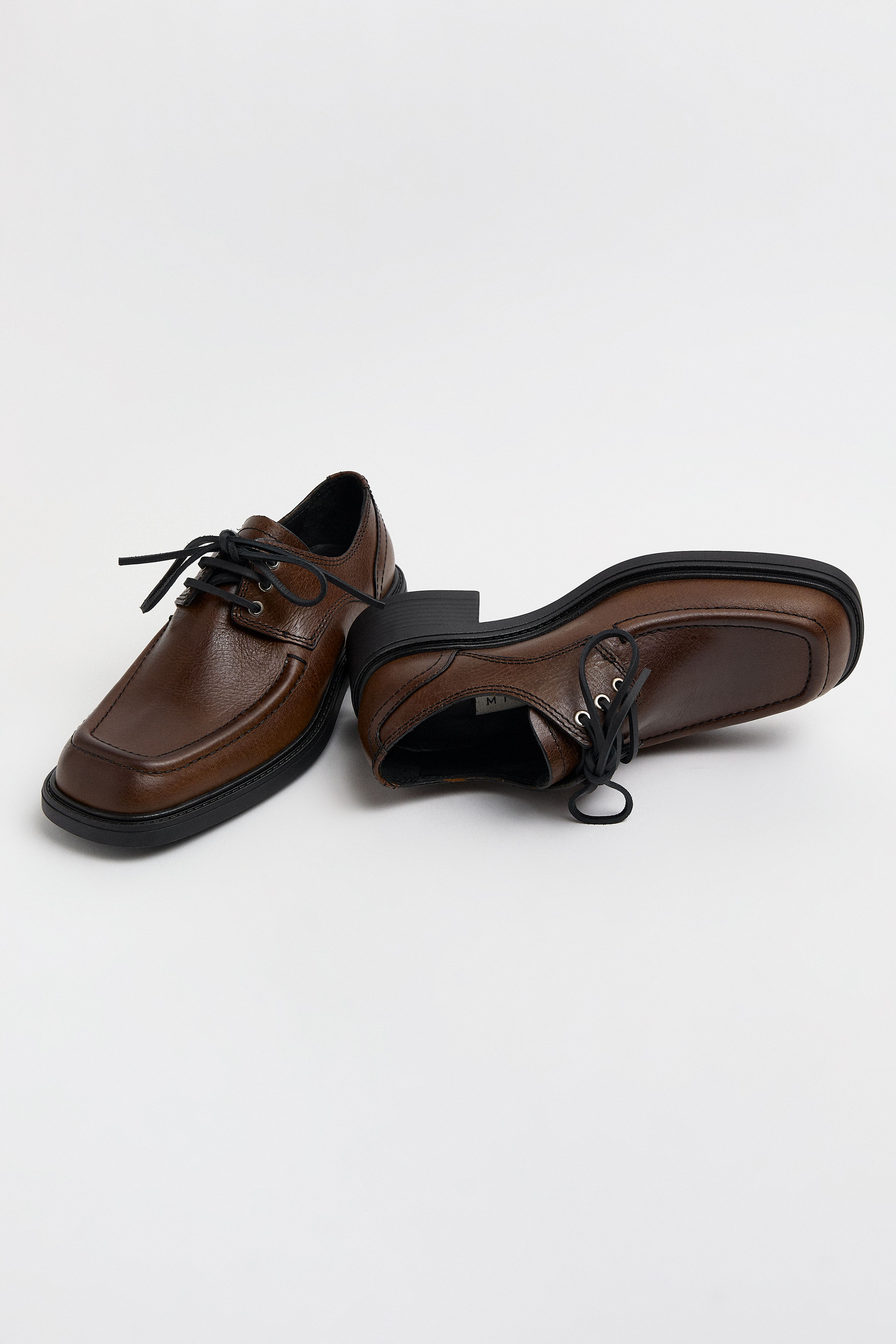 Karolien Loafers - Tan Black Leather Derby | Miista | Designed & Handmade in Europe