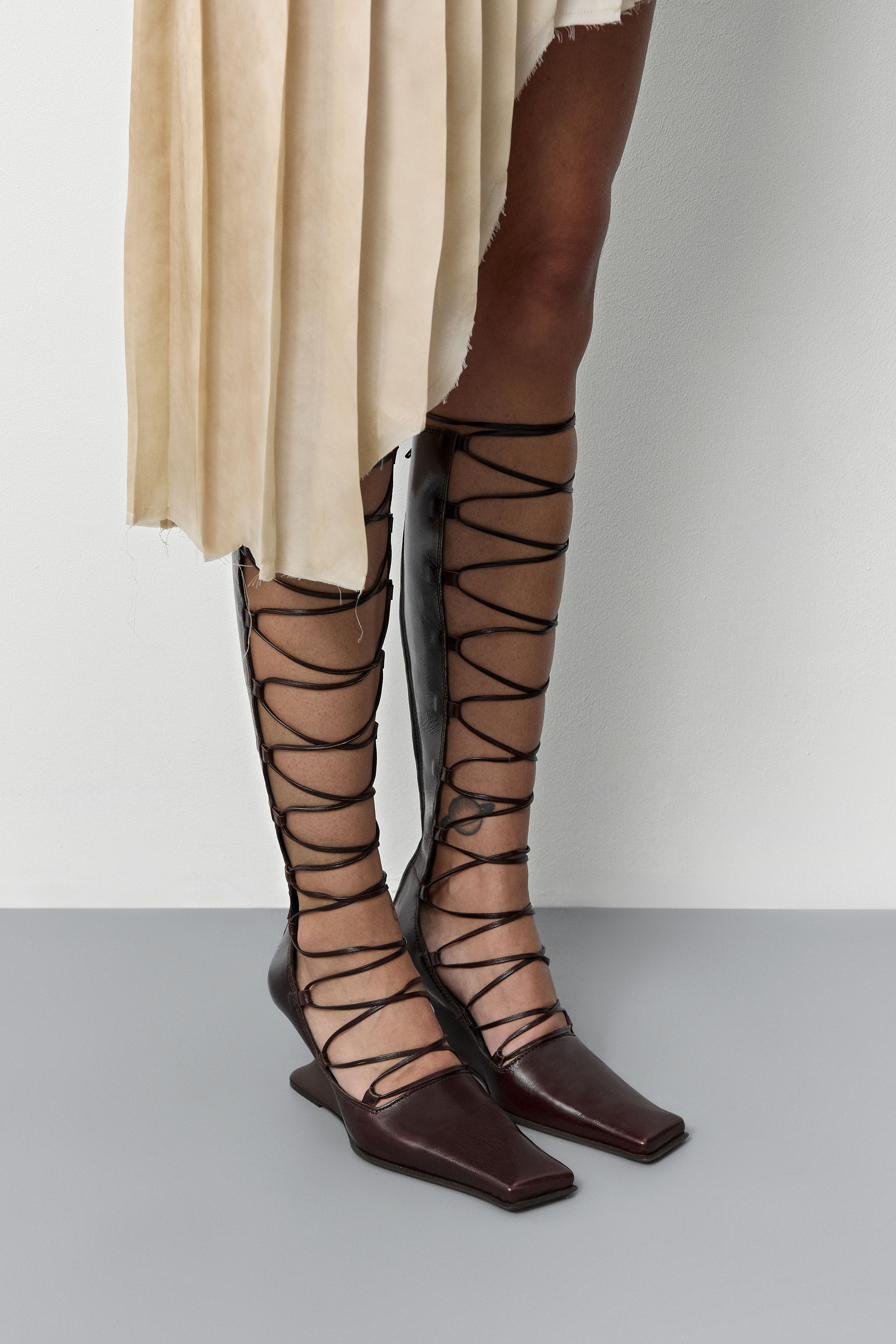 Lena Brown Lace Up Wedge Courts | Miista | Designed & Handmade in Europe