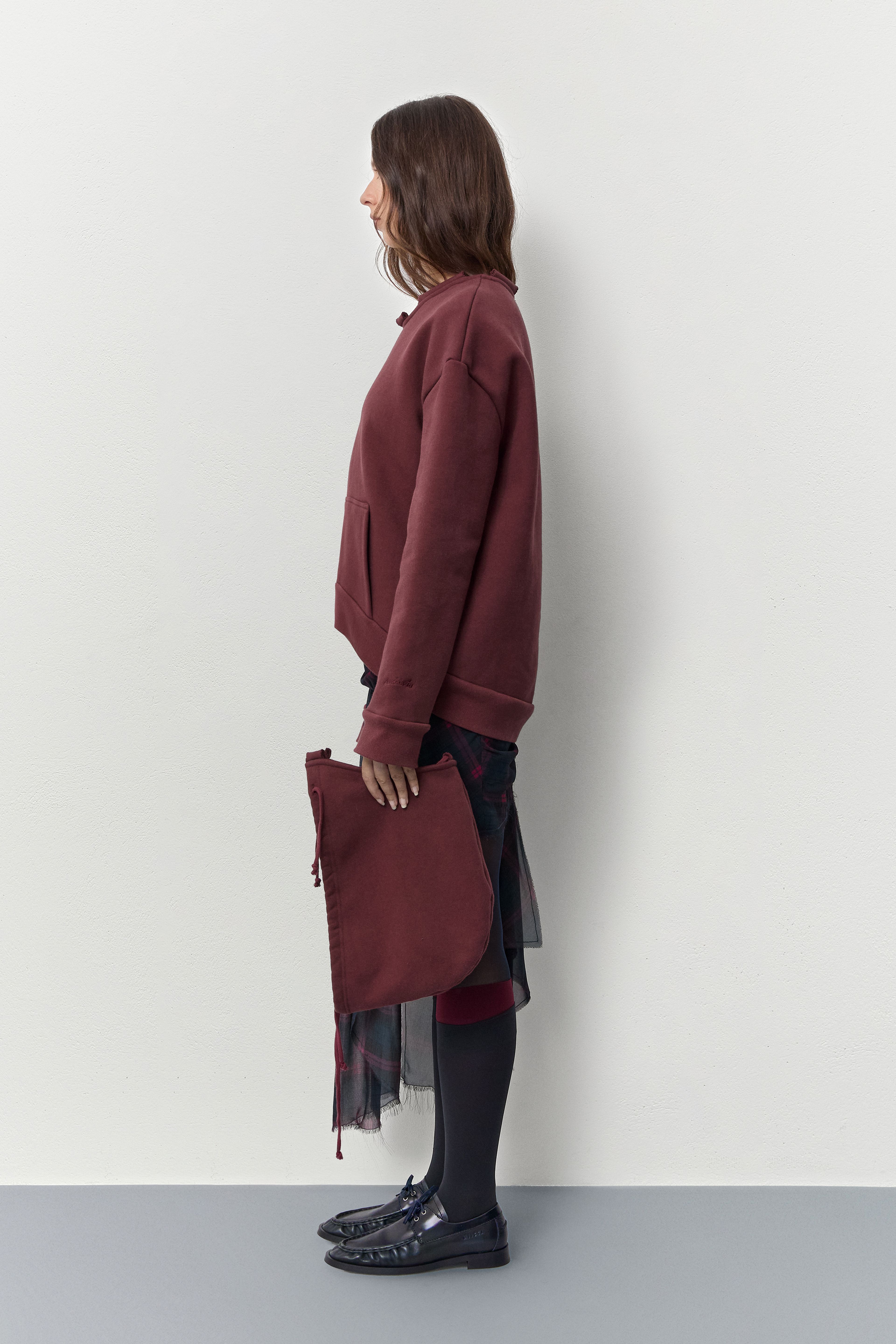 Carly Burgundy Hoodie Sweatshirt | Miista | Designed & Handmade in Europe