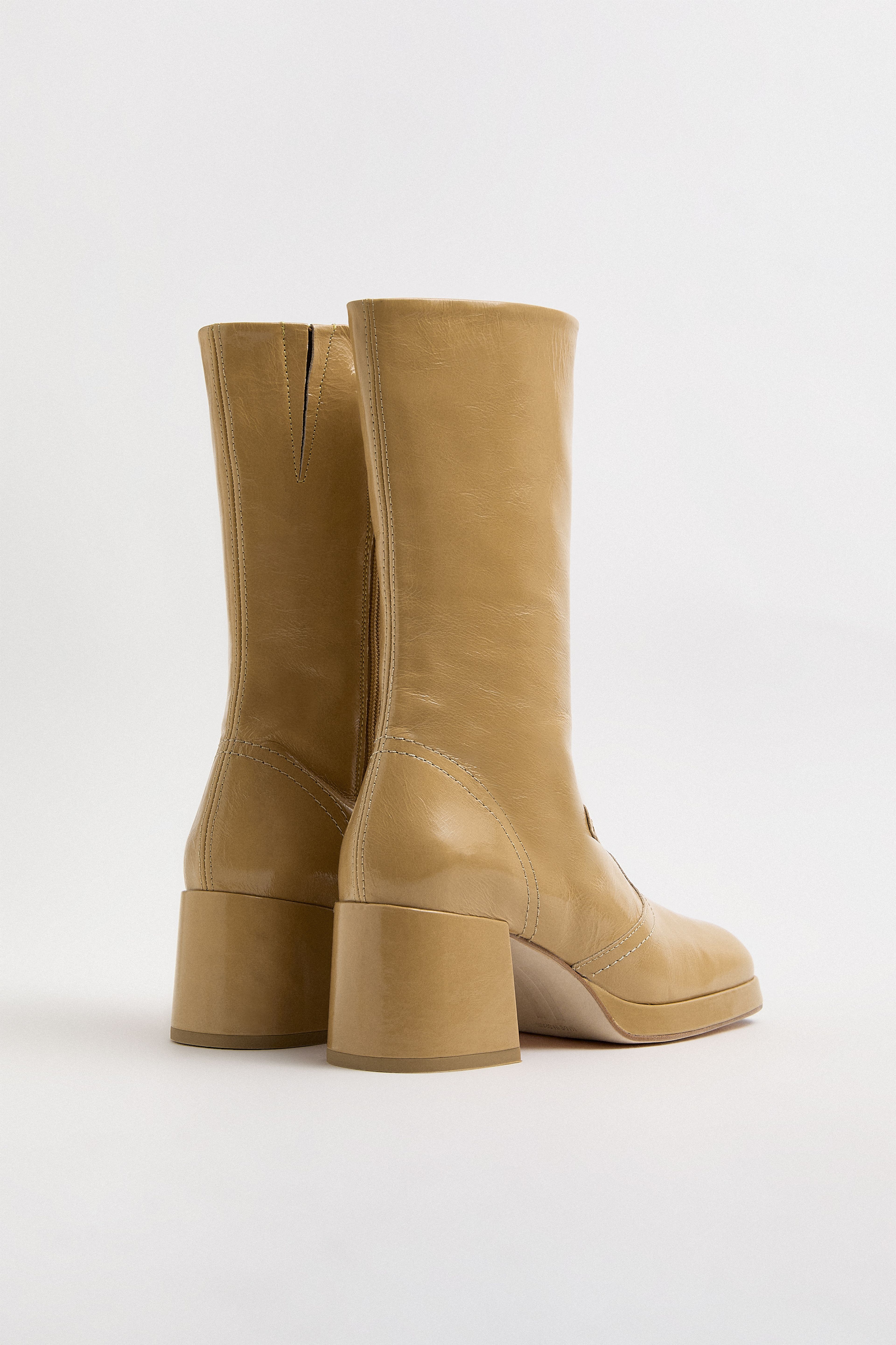 Cass Boots Toffee Crinkle Leather | Miista | Designed & Handmade in Europe