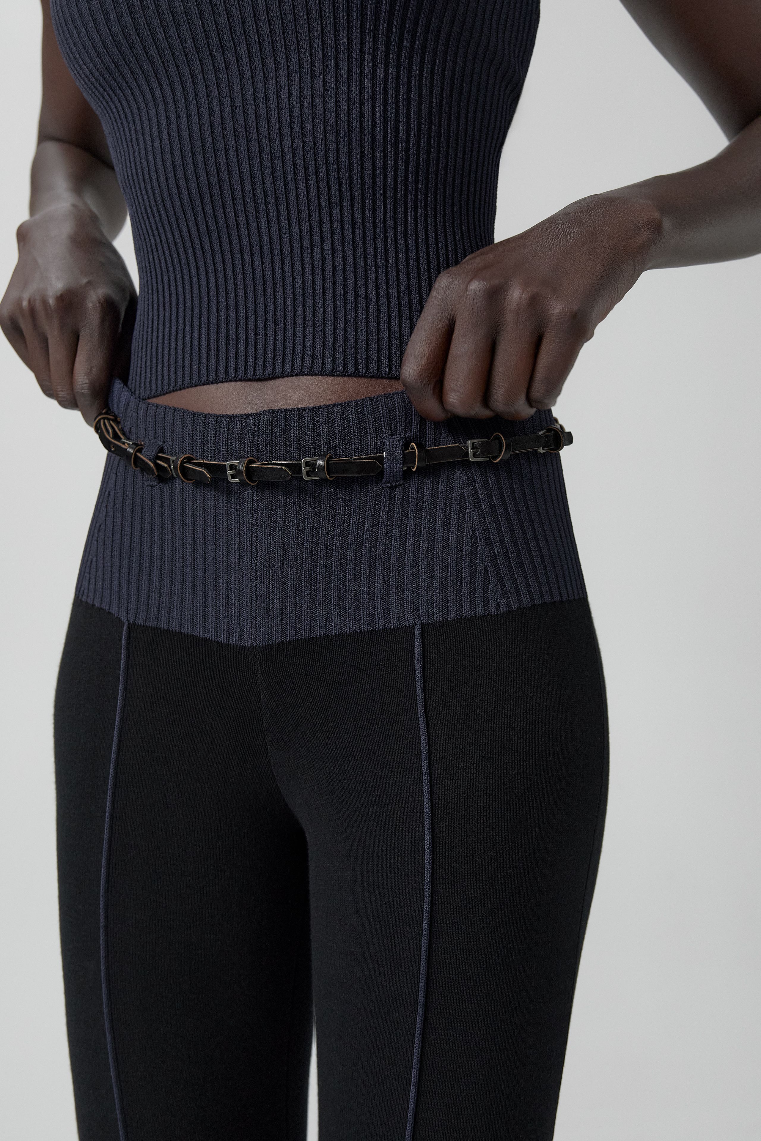 Bucci Black Mini Buckles Leather Belt | Miista | Designed & Handmade in Europe