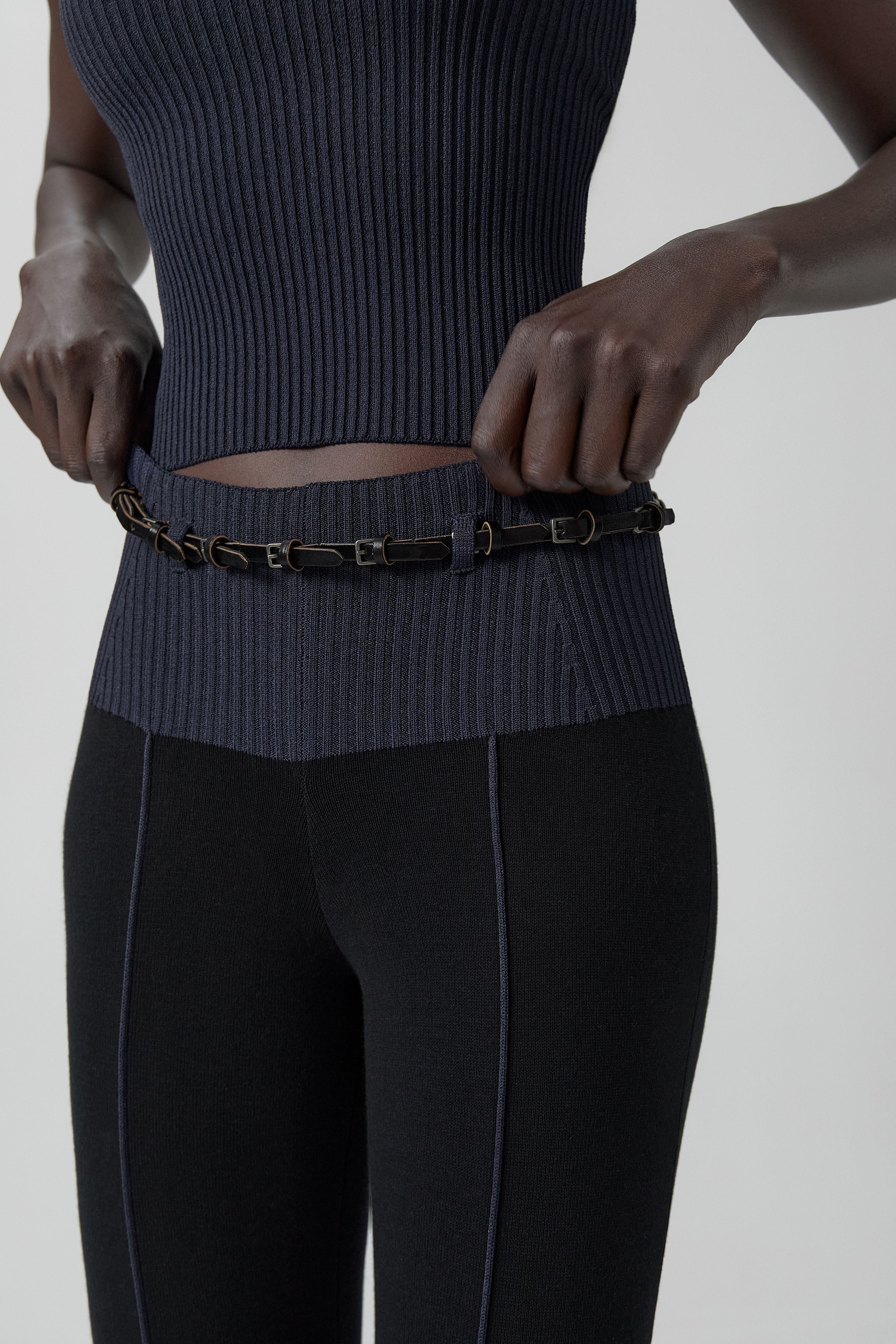 Bridget Trousers - Black Viscose Knit | Miista | Designed & Handmade in Europe