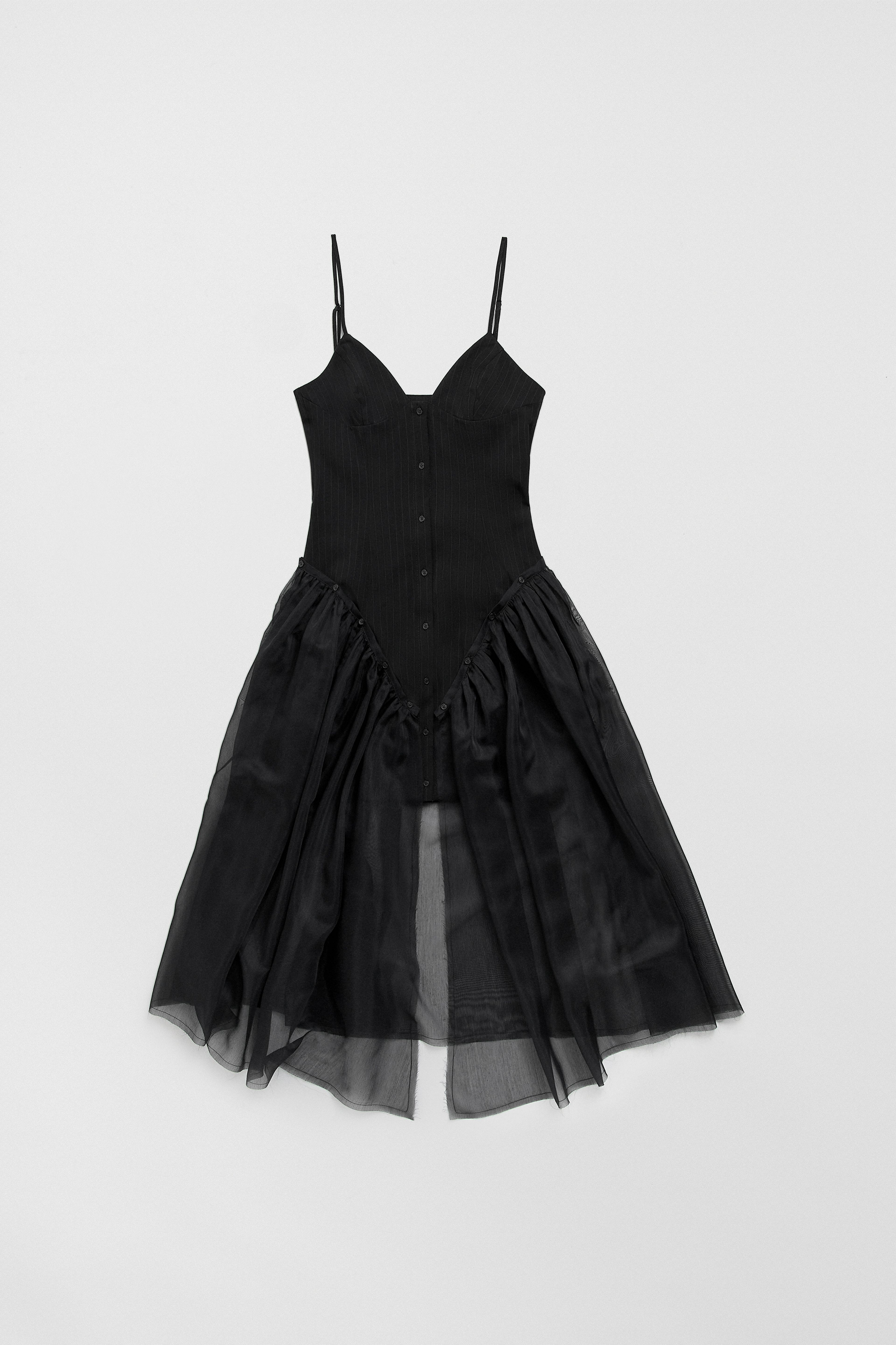 Pauline Pinstripe Black Dress | Miista | Designed & Handmade in Europe
