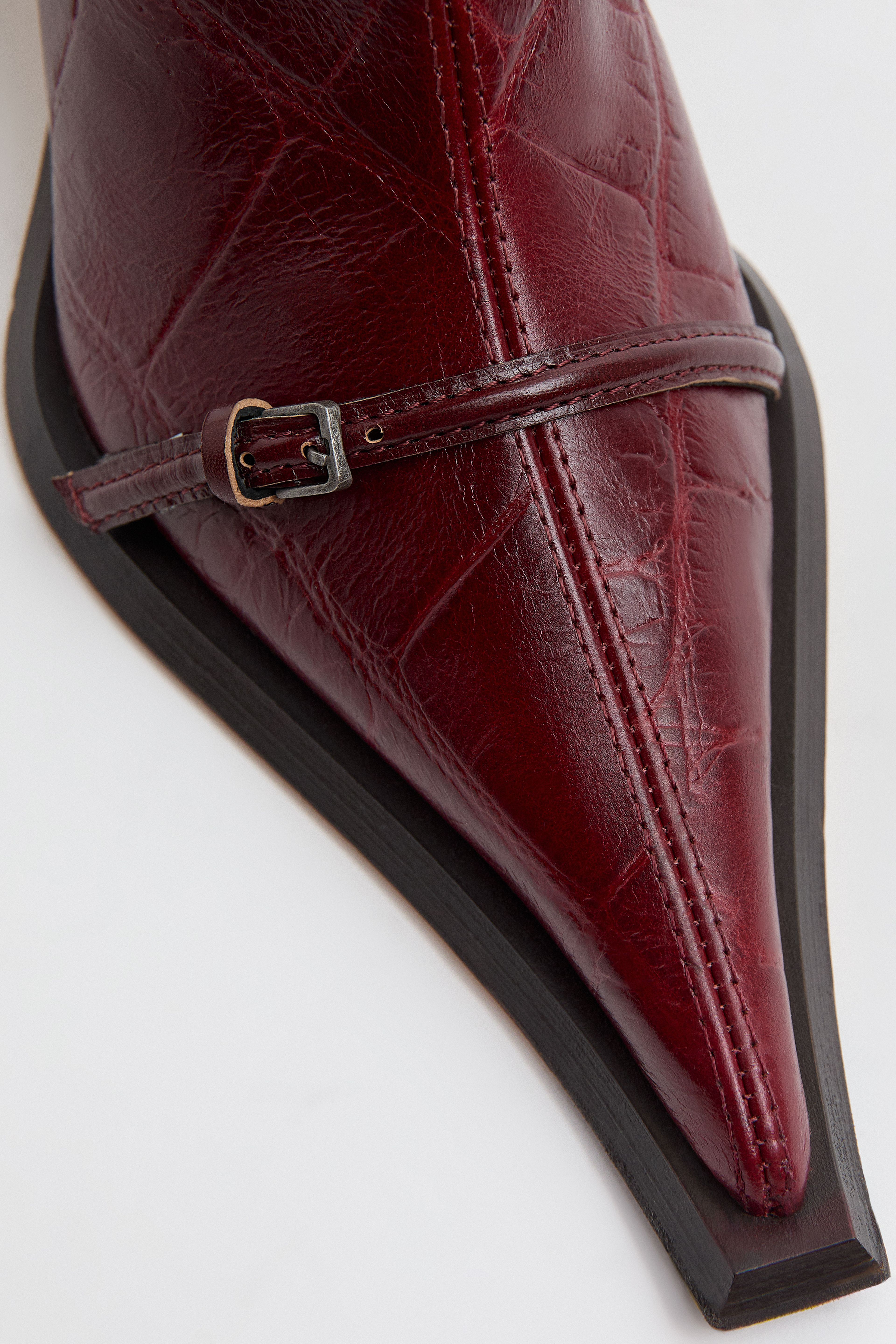 Elva Boots - Red Croc Embossed Leather | Miista | Designed & Handmade in Europe