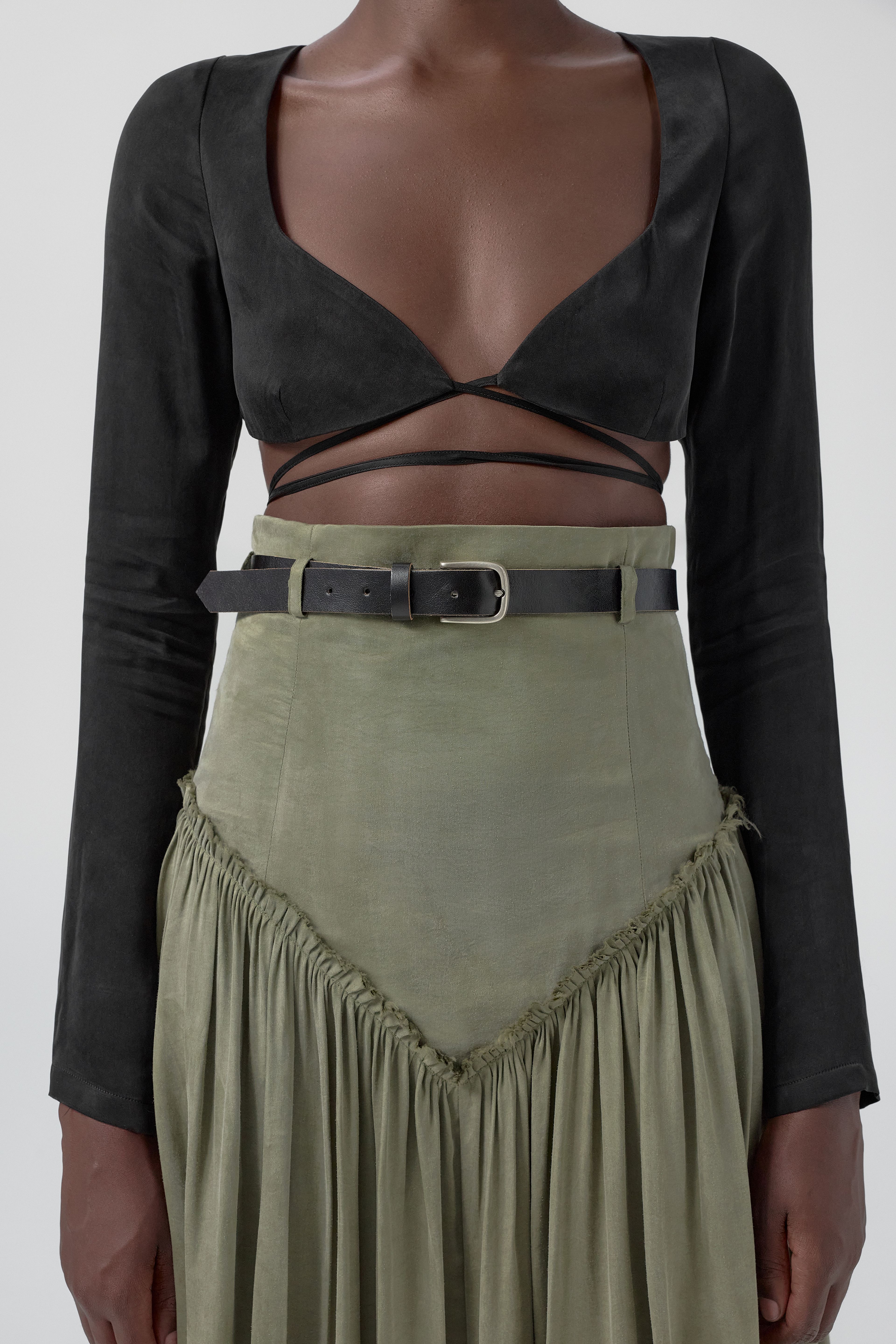 Pat Skirt - Khaki Lyocell Blend | Miista | Designed & Handmade in Europe