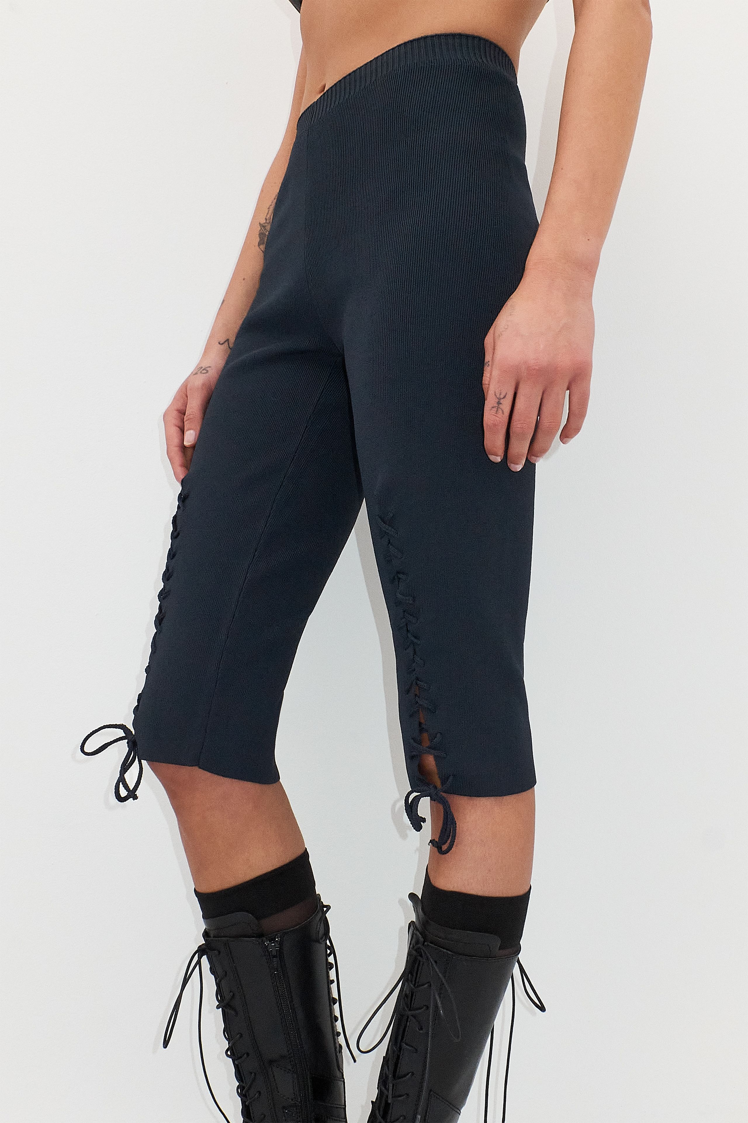 Felicia Trousers - Navy Lace Knit | Miista