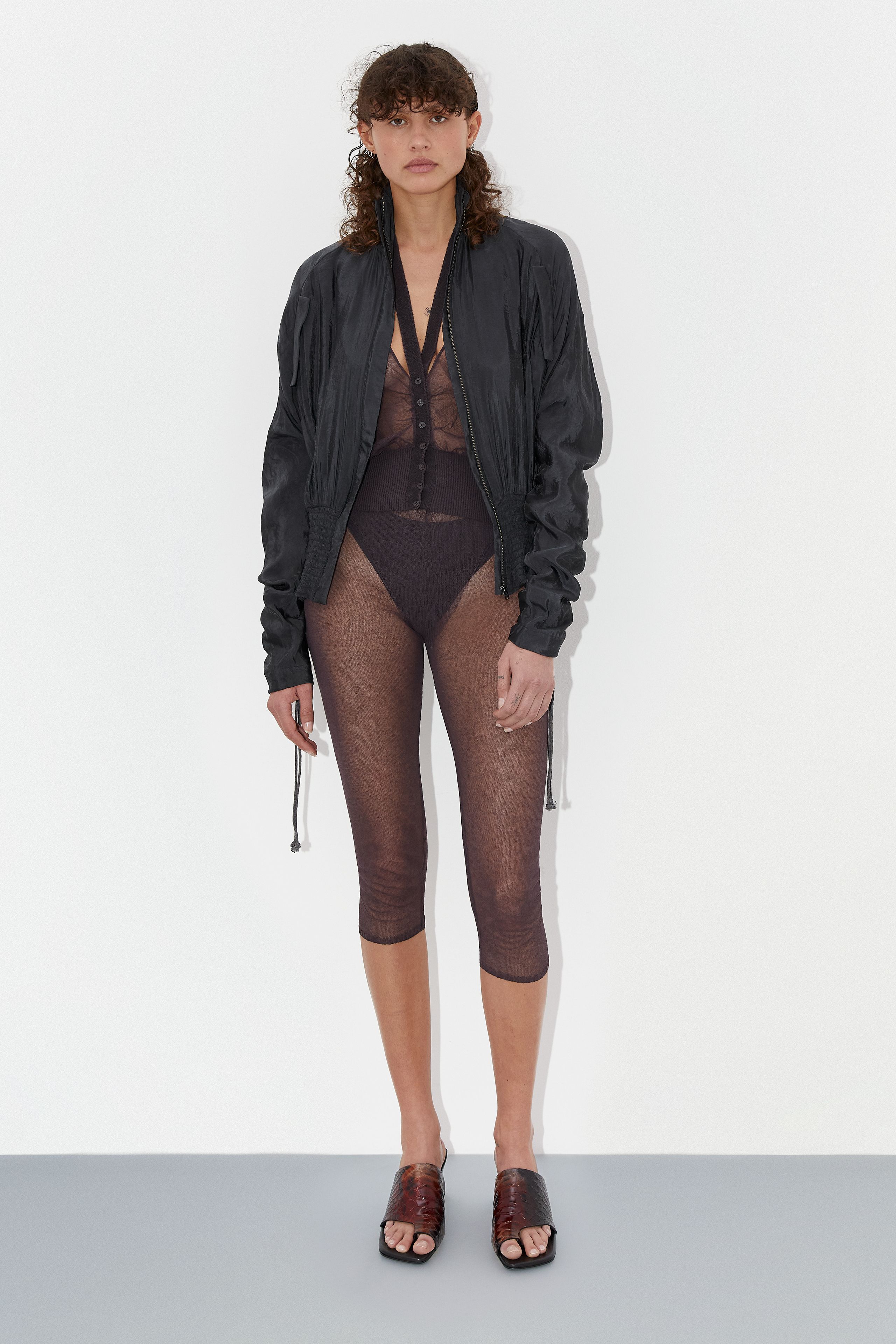 Gaelle Sandals - Brown Snake Embossed Leather | Miista