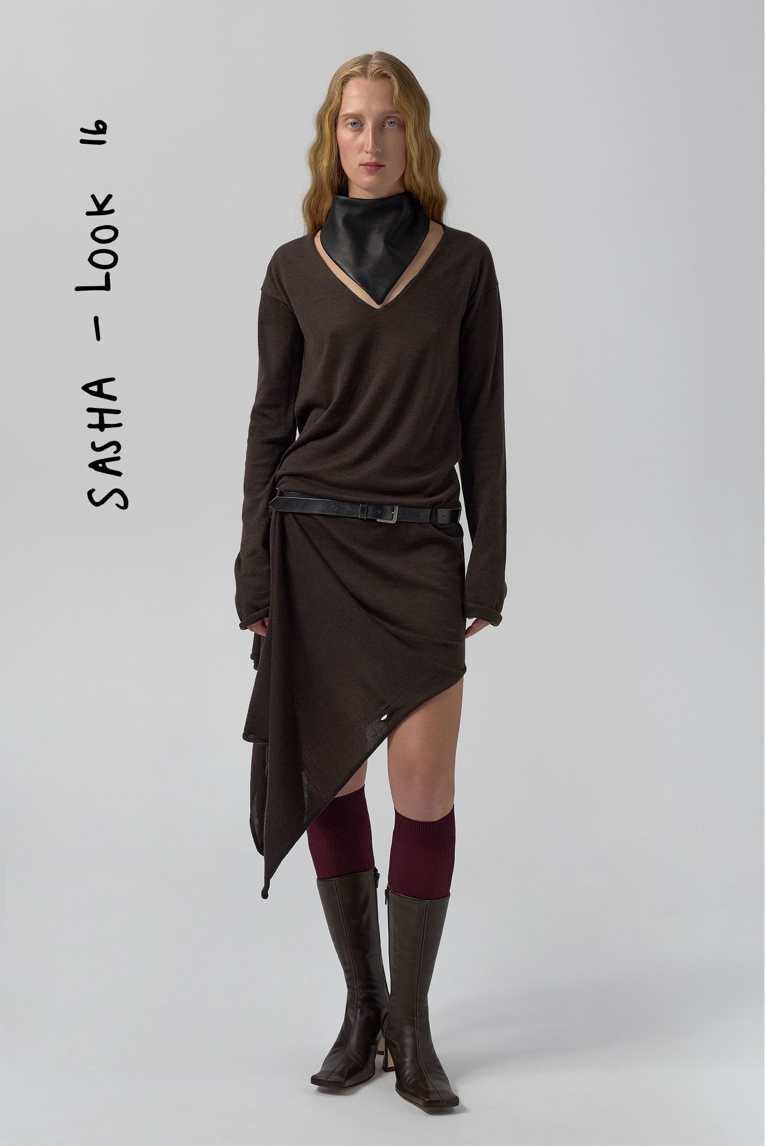 Yayoi Dress - Brown Extra Fine Merino Knit | Miista | Designed & Handmade in Europe