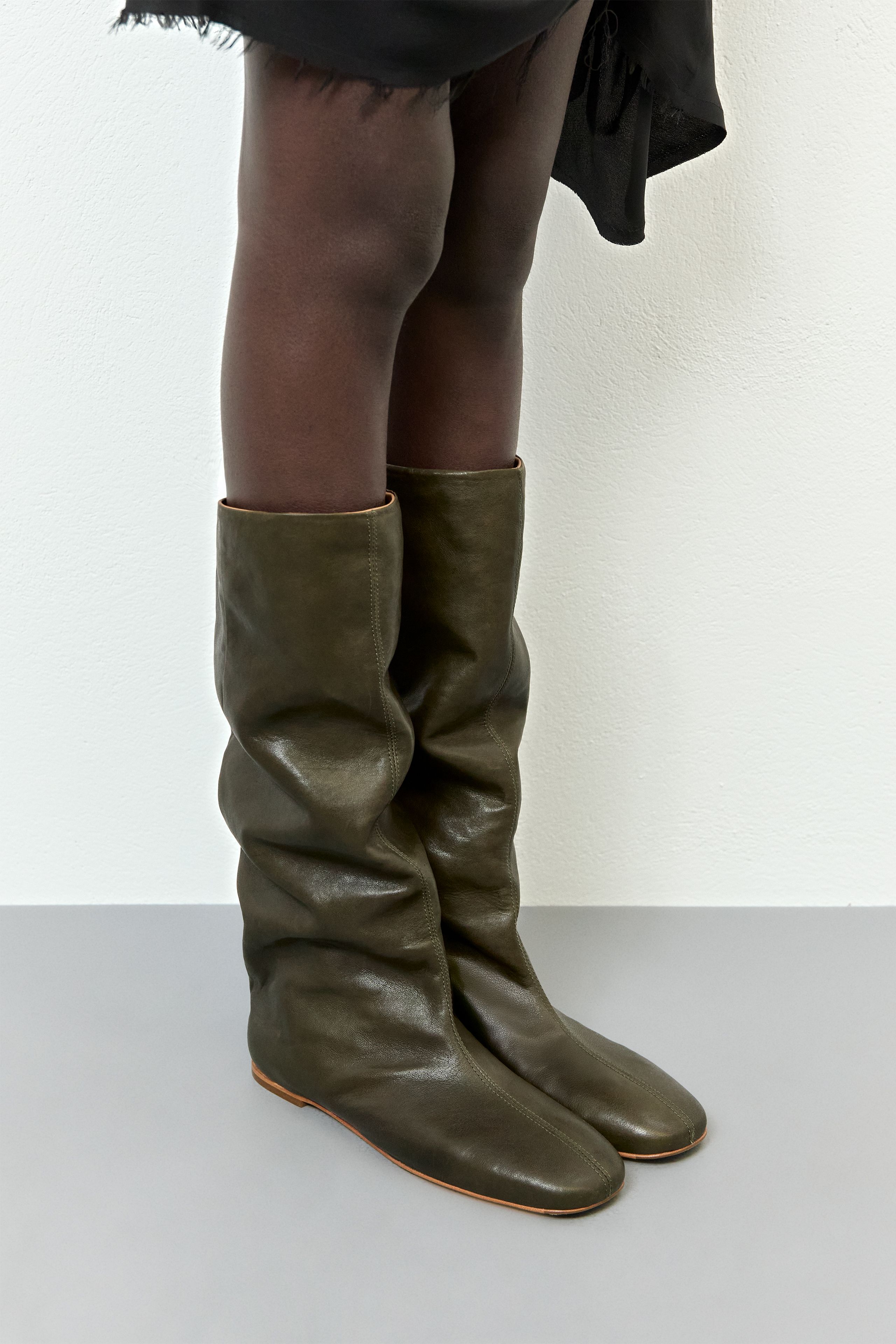 Severine New Khaki Tall Boots | Miista | Designed & Handmade in Europe