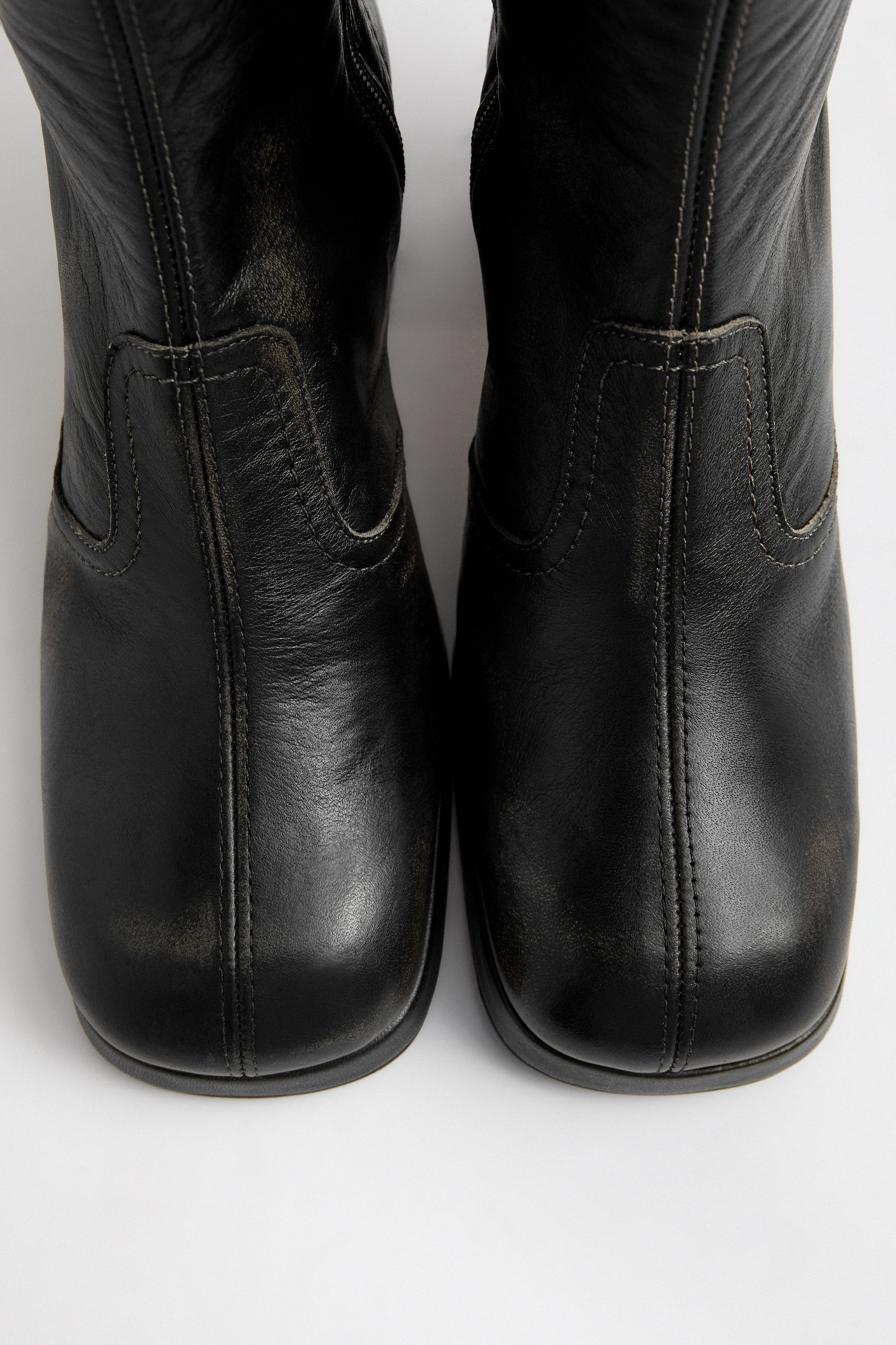 Donna Boots -  Black Brush Off Leather | Miista | Designed & Handmade in Europe