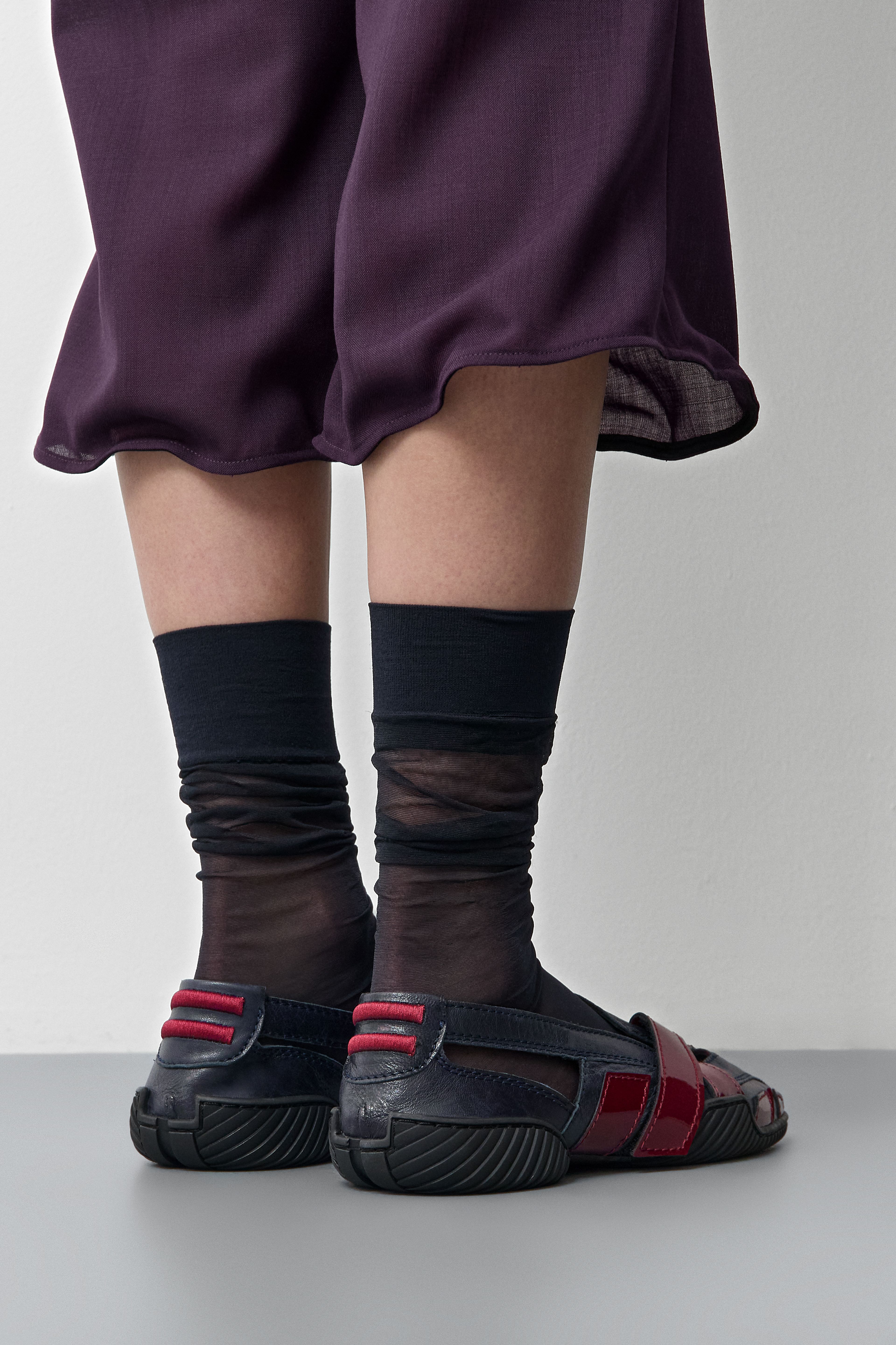Loda Burgundy Navy Ballerinas | Miista | Designed & Handmade in Europe