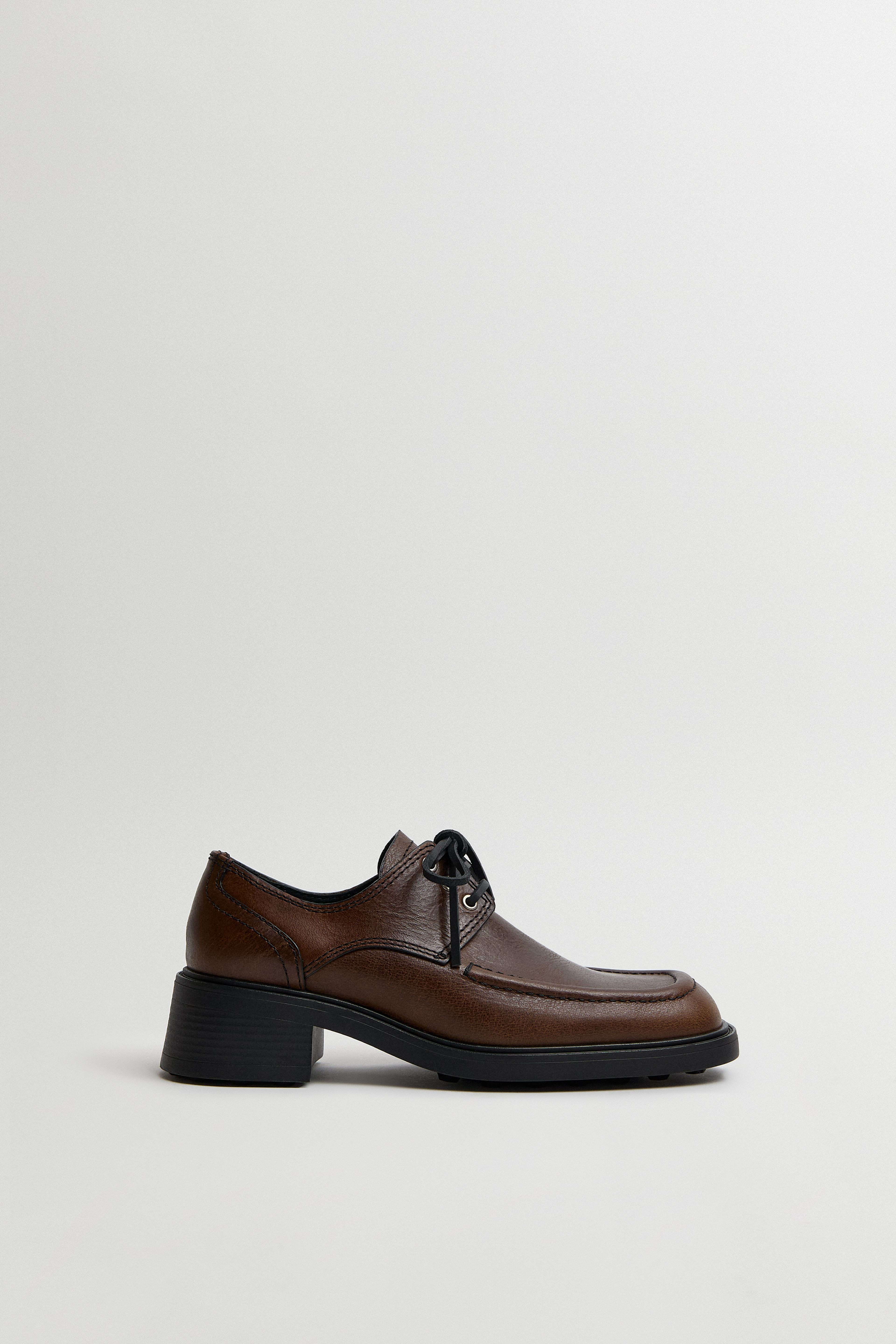 Karolien Loafers - Tan Black Leather Derby | Miista | Designed & Handmade in Europe