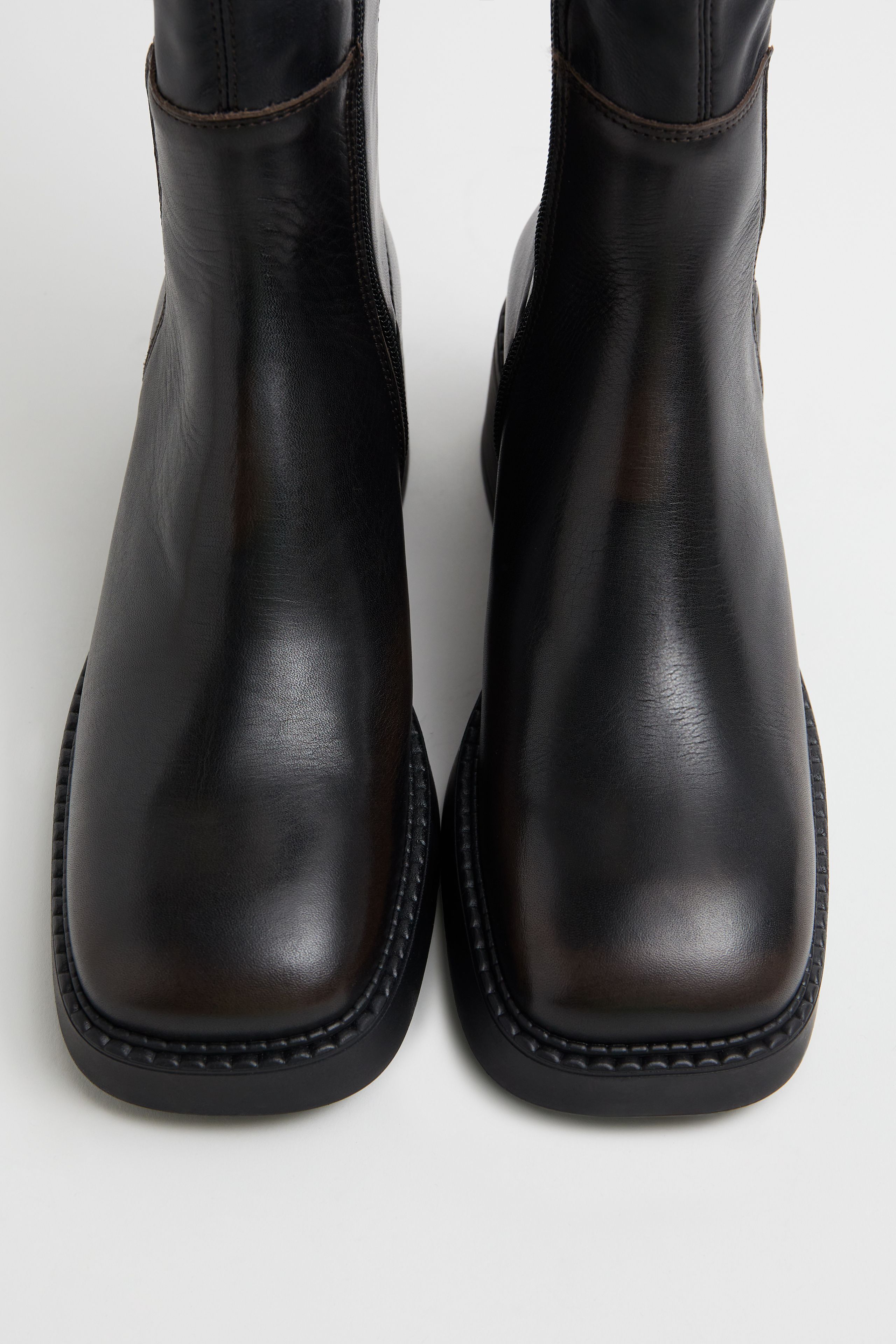 Margrit Boots - Brown Brushed Stretch Leather | Miista