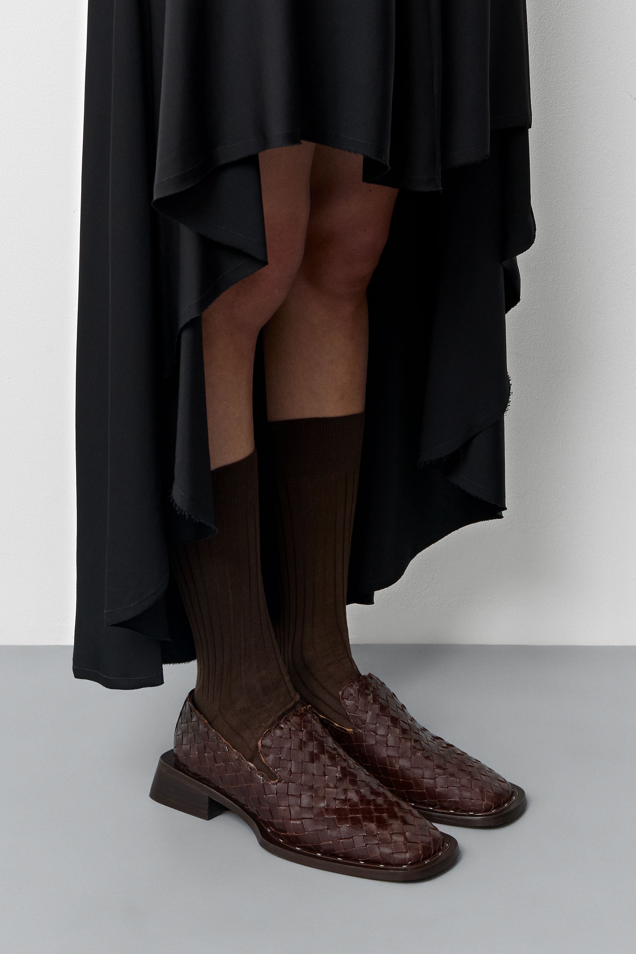 Skye Loafers - Brown Woven Leather | Miista