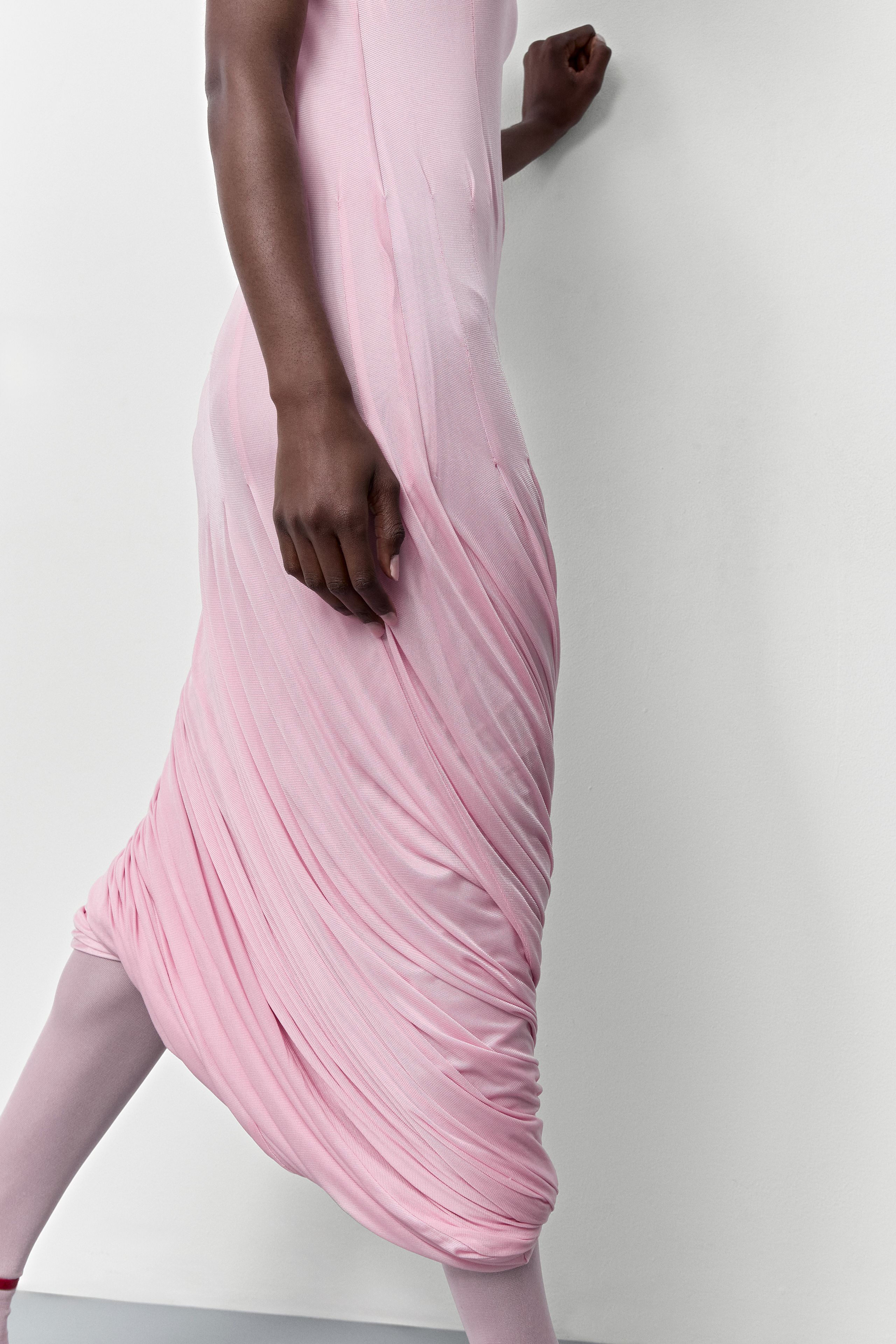 Nyah Pink Twisted Balloon Dress | Miista | Designed & Handmade in Europe