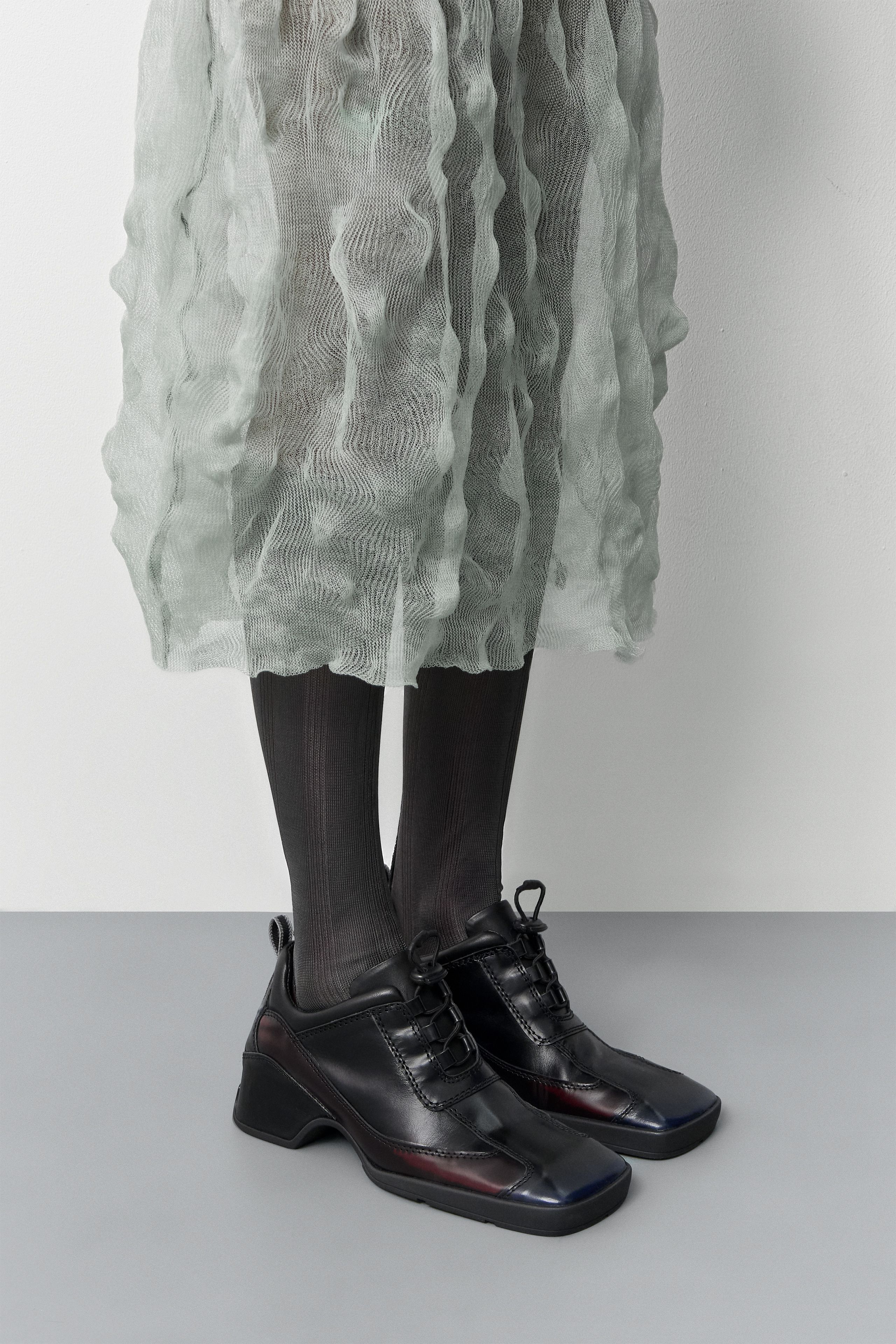 Shila Black Heeled Burgundy Brush Off Sneaker | Miista | Designed & Handmade in Europe