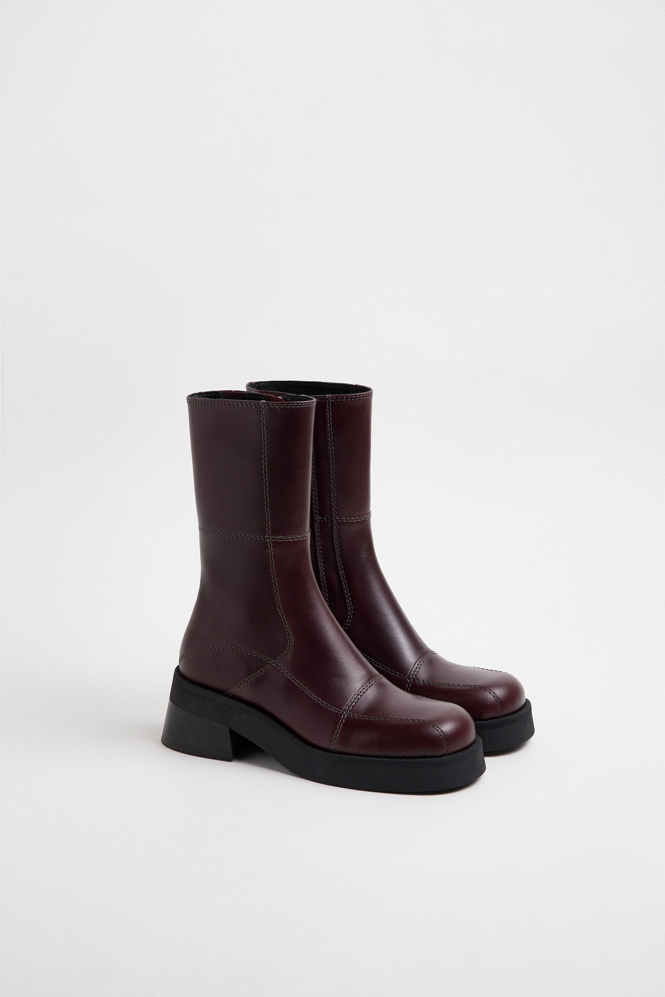 Heya Burgundy And Grey Ankle Boots | Miista | Designed & Handmade in Europe