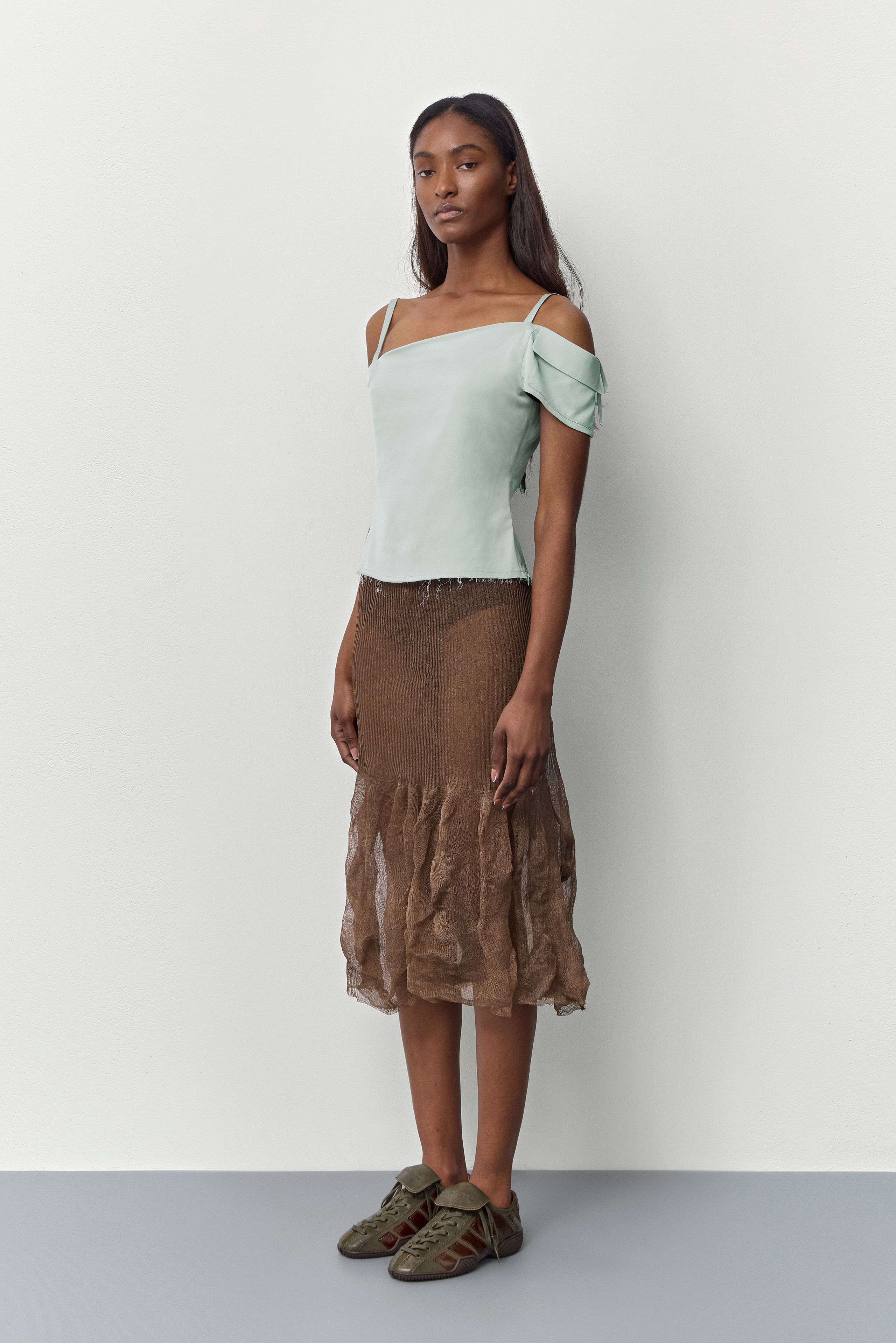 Nikoletta Sneakers - Khaki Brown Leather | Miista