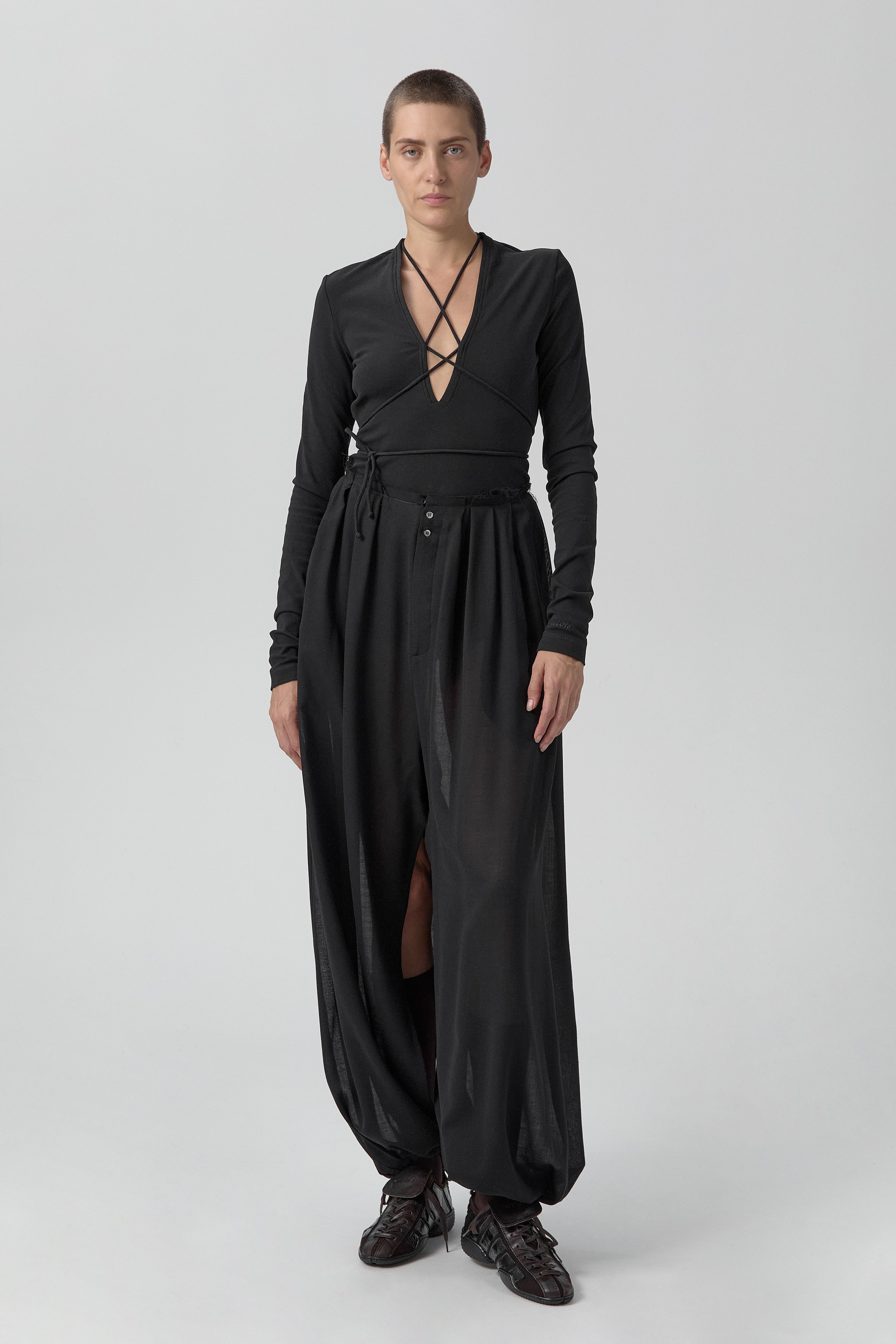 Kara Trousers - Black Pleated Virgin Wool | Miista | Designed & Handmade in Europe