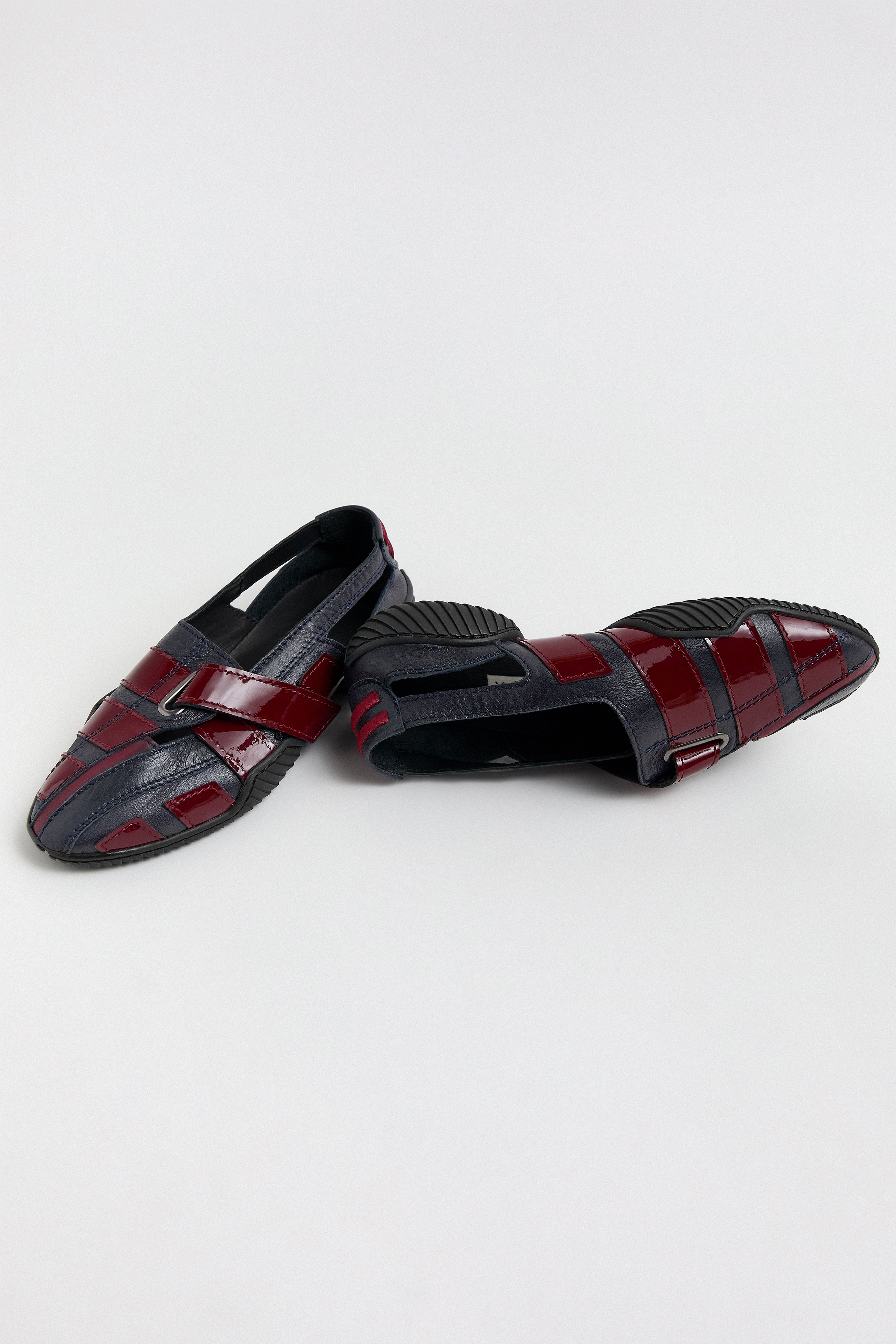 Loda Burgundy Navy Ballerinas | Miista | Designed & Handmade in Europe