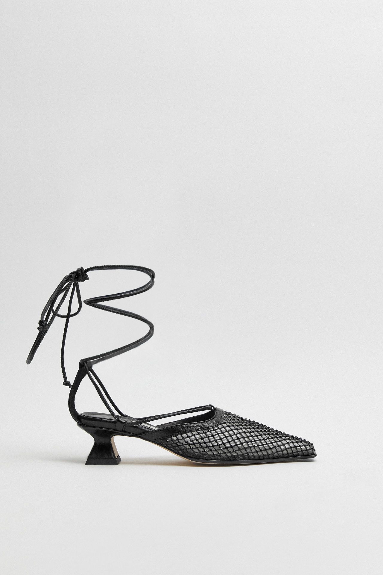 Andes Black Mesh Mule Sandals | Miista