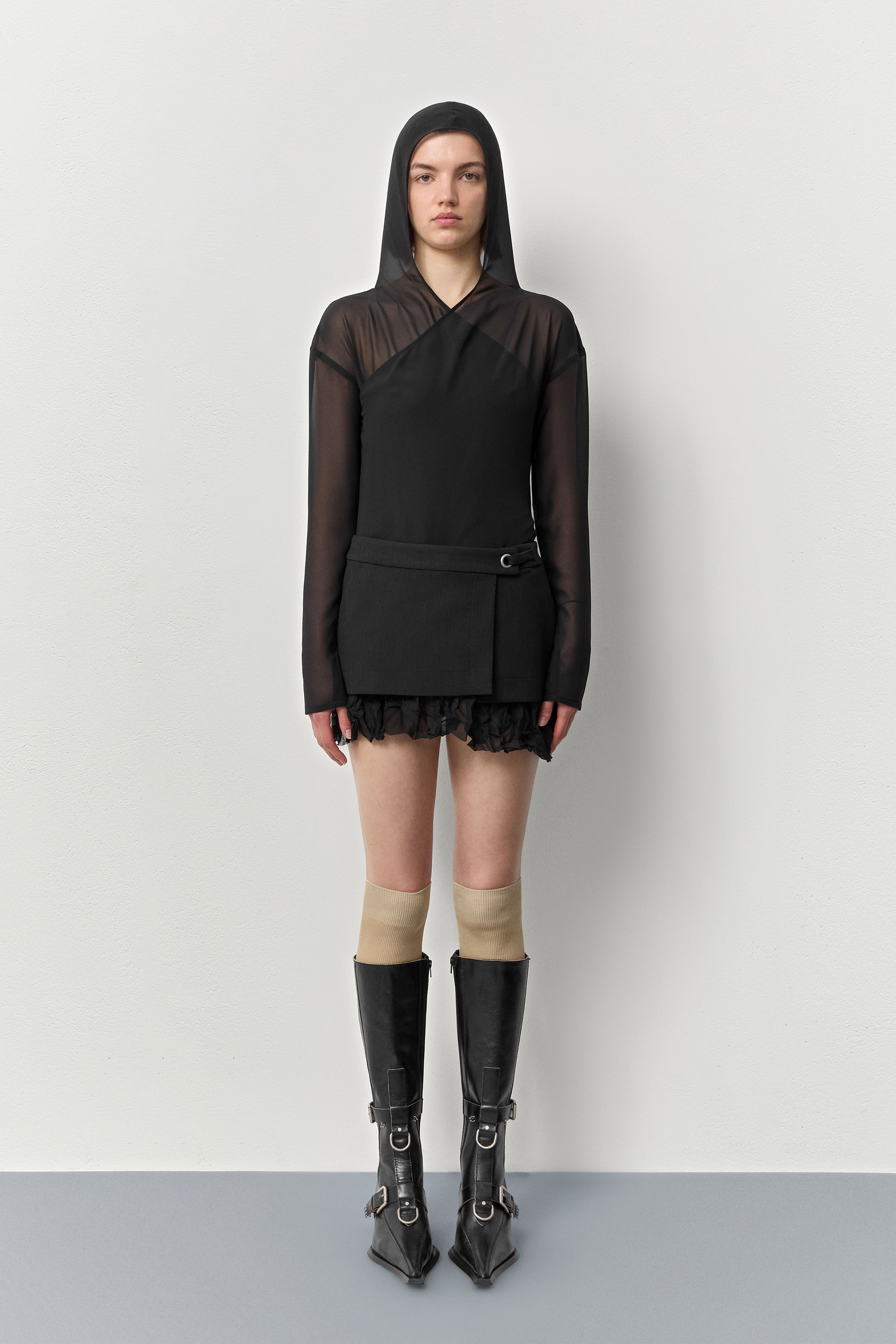 Eliya Black Buckled Tall Boots | Miista | Designed & Handmade in Europe