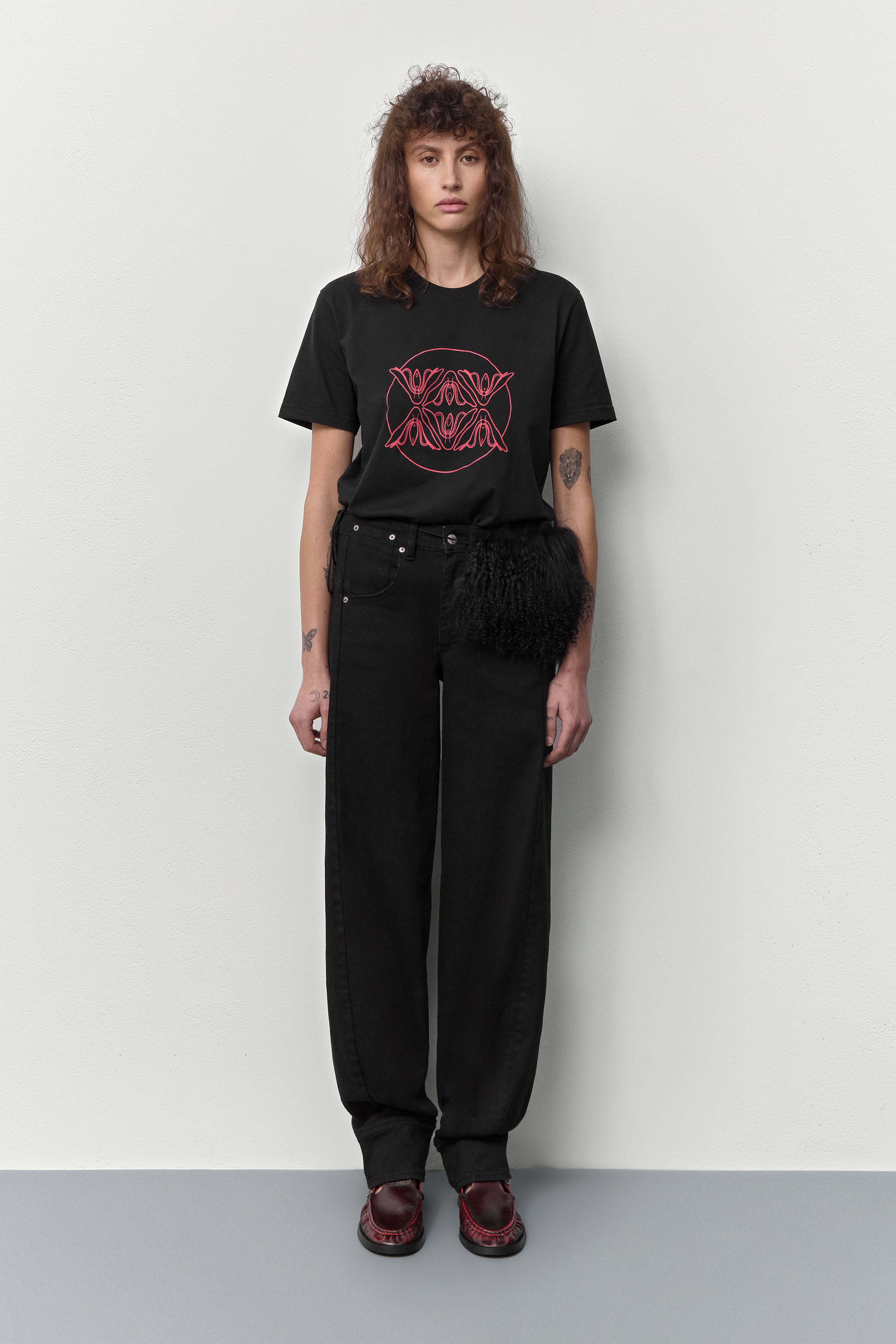 Gianna Brushed Red Buckled Mules